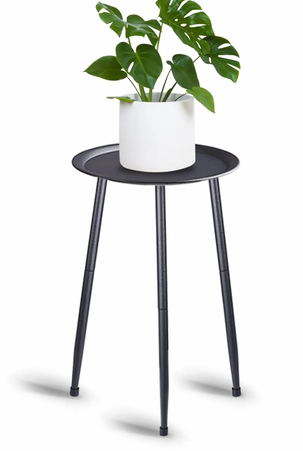 Support à Plantes en Métal 50cm avec Tablettes Amovibles, Étagère Plante Moderne pour Maison Balcon Jardin (Noir)