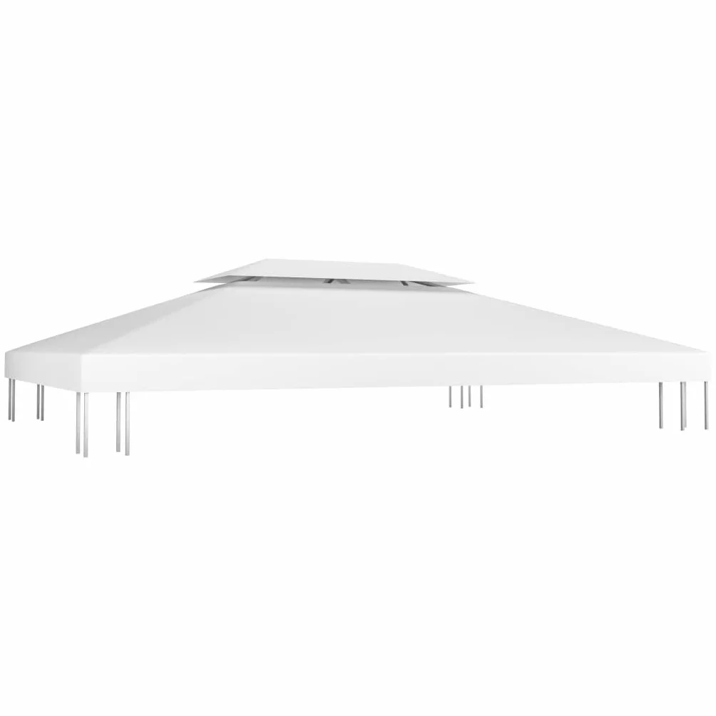 vidaXL Toile de Toit de Belvédère 2 Niveaux 310 g/m² 4x3 m Blanc