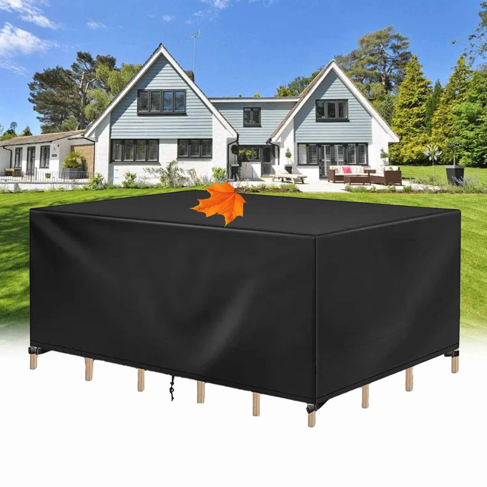 Bache de Protection Exterieur Table, 120x90x30cm/LxWxH Housse Protection Table de Jardin Exterieur Bâche Protection Salon de Jardin Résistance au Vent Rectangulaire Housse Chaise Meubles