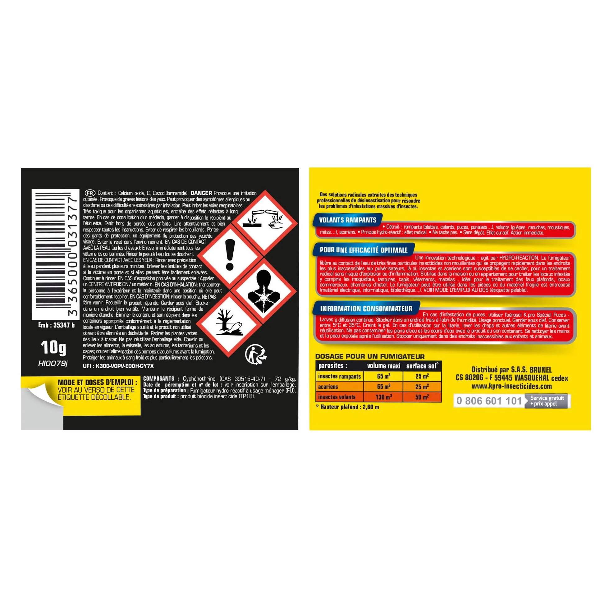 K.PRO Fumigateur Insecticide 10g 25-50m² Action Longue Durée Professionnel