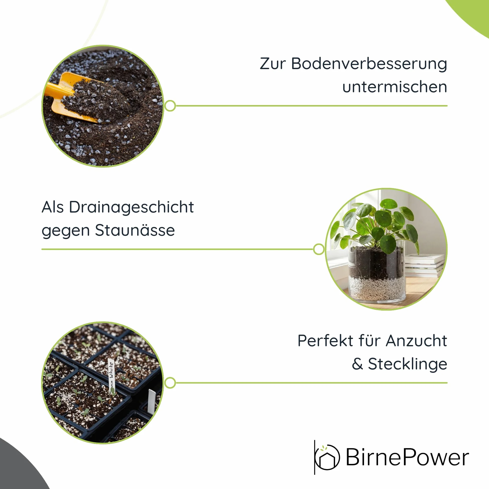 Perlite Horticole 10L BIOV, Substrat de Culture pour Drainage et Rétention d'eau, Granulométrie 2-6mm