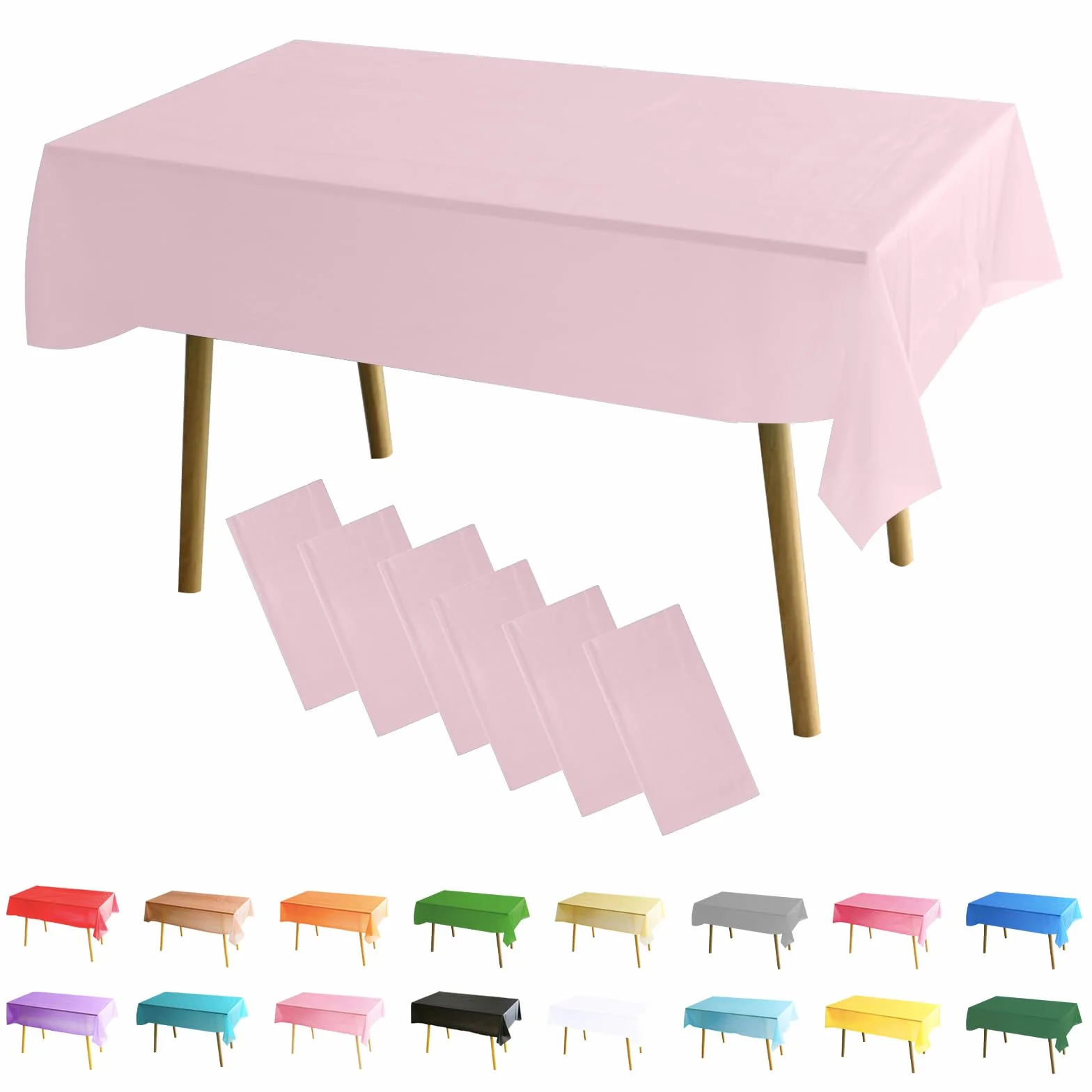 PEVE Rose Macaron Nappes 137x274cm Nappe de Table Rectangulaire Imperméable Fête Anniversaire