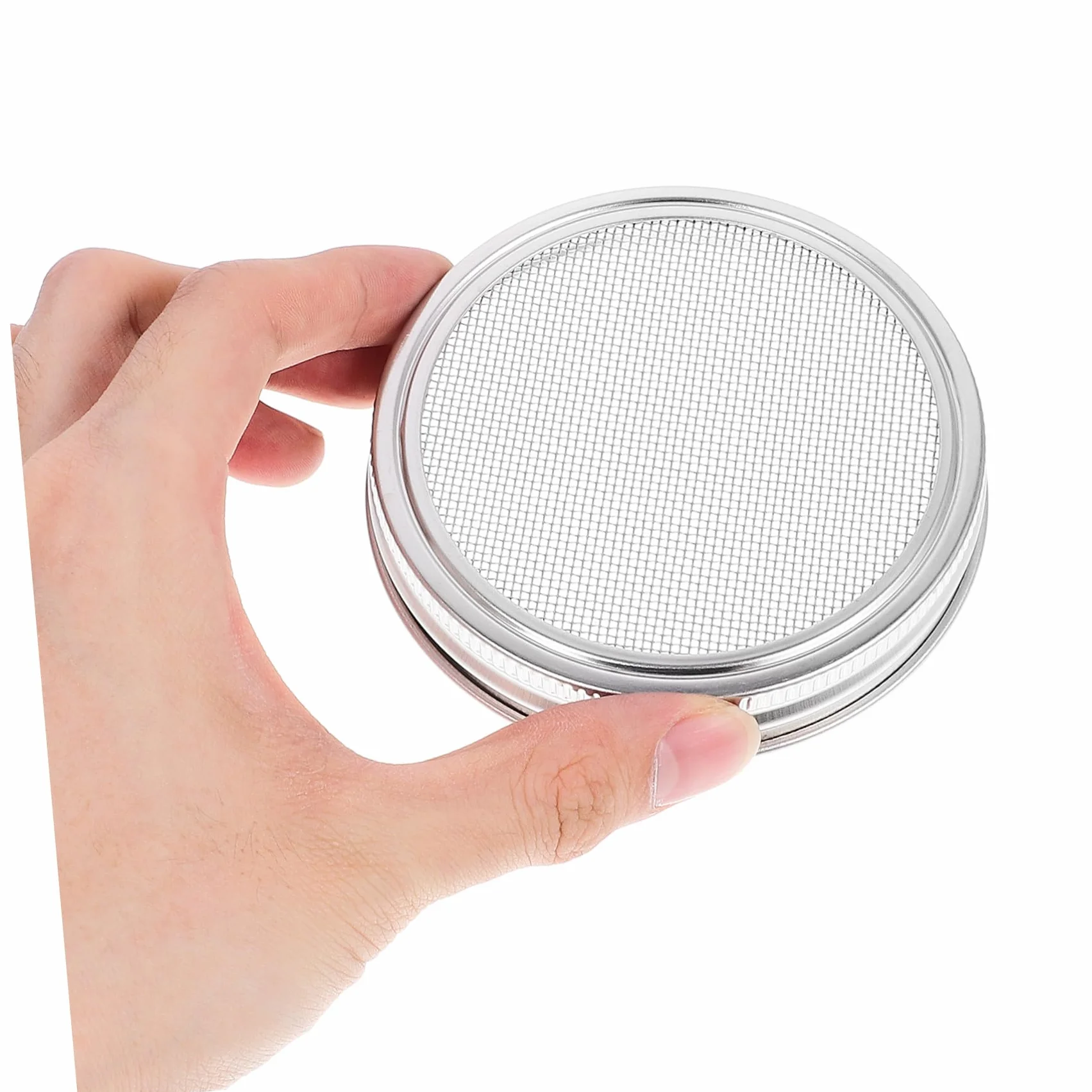 ORFOFE Lot de 6 Couvercles Germoirs Inox 86 mm pour Bocaux Mason Large Ouverture, Joint Silicone