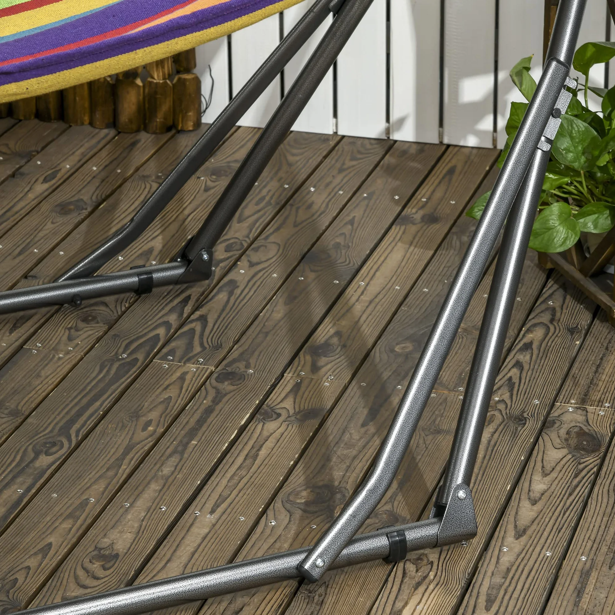 Outsunny Hamac de Jardin Pliable 1 Place 120 Kg 270x100x94cm