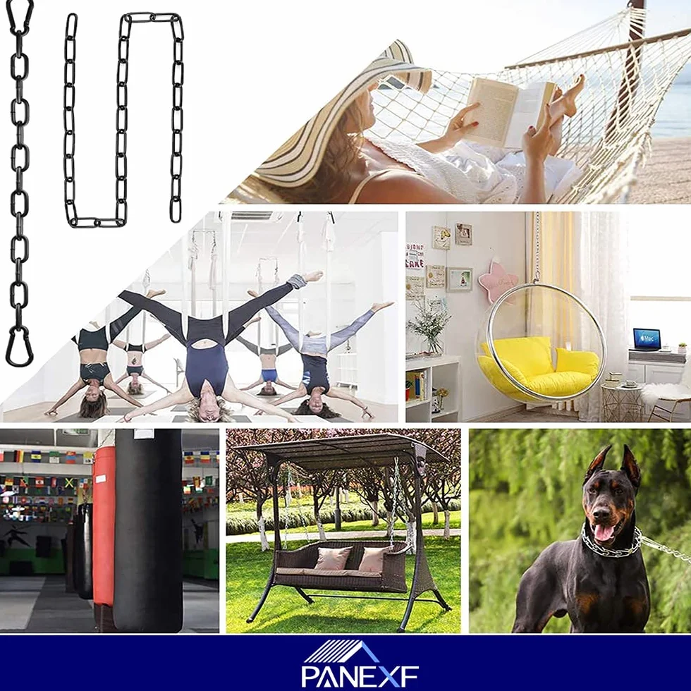 Chaîne d'extension 4 pièces Ø4mm 50cm Chaîne en Métal avec Mousqueton
