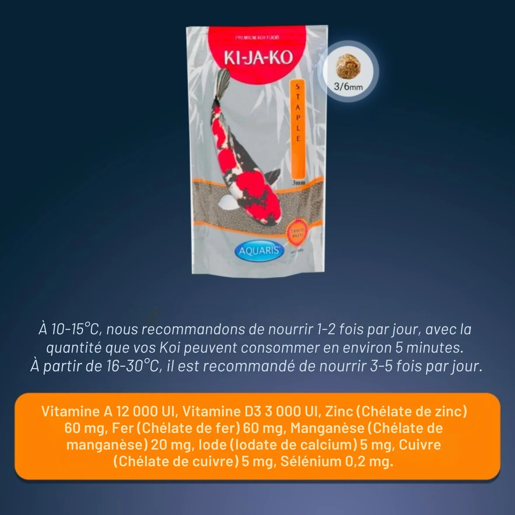 Staple Flottant Nourriture pour carpes koï 500 g 3 mm