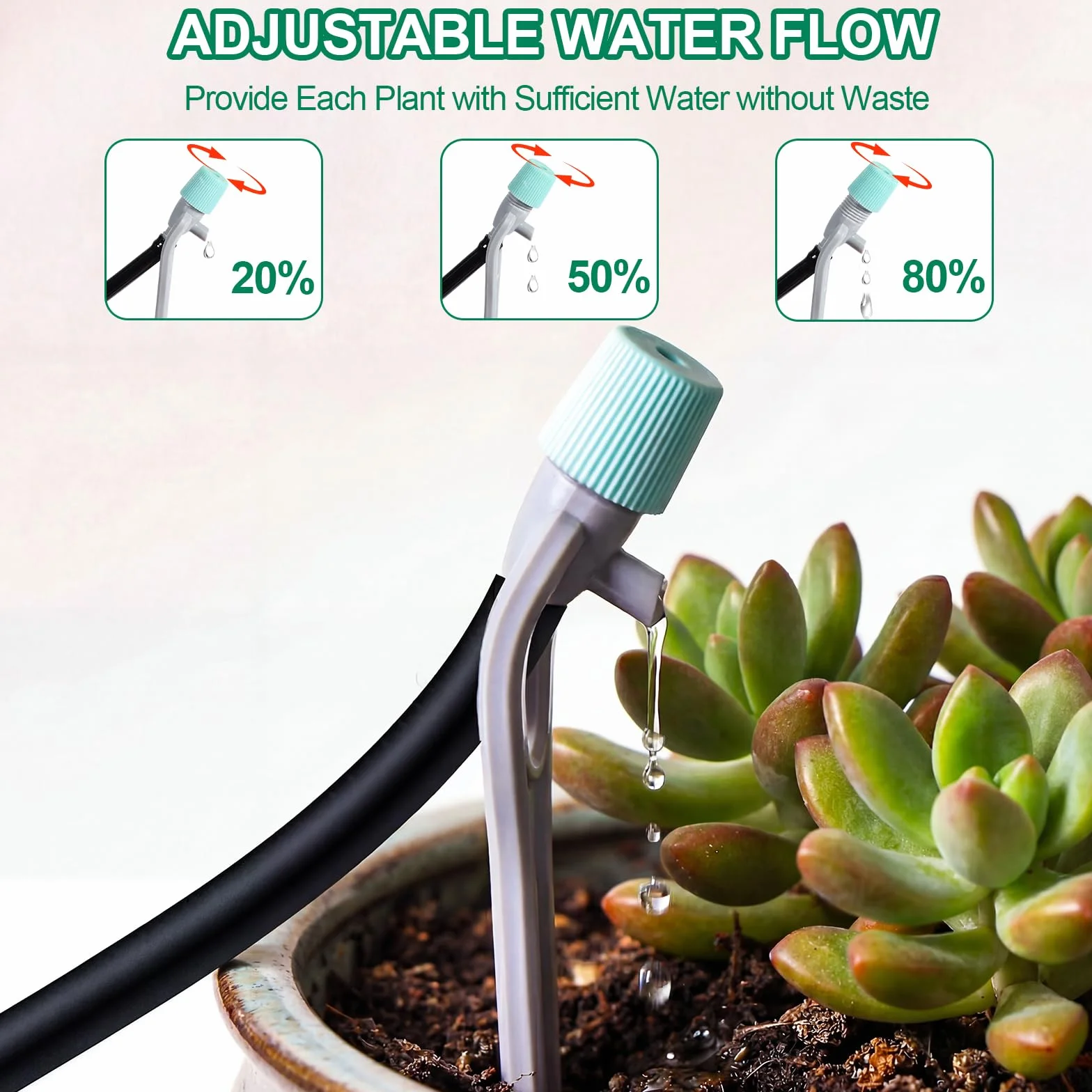 Système d'arrosage automatique double circuit Wi-Fi, kit irrigation goutte-à-goutte intérieur 20 plantes