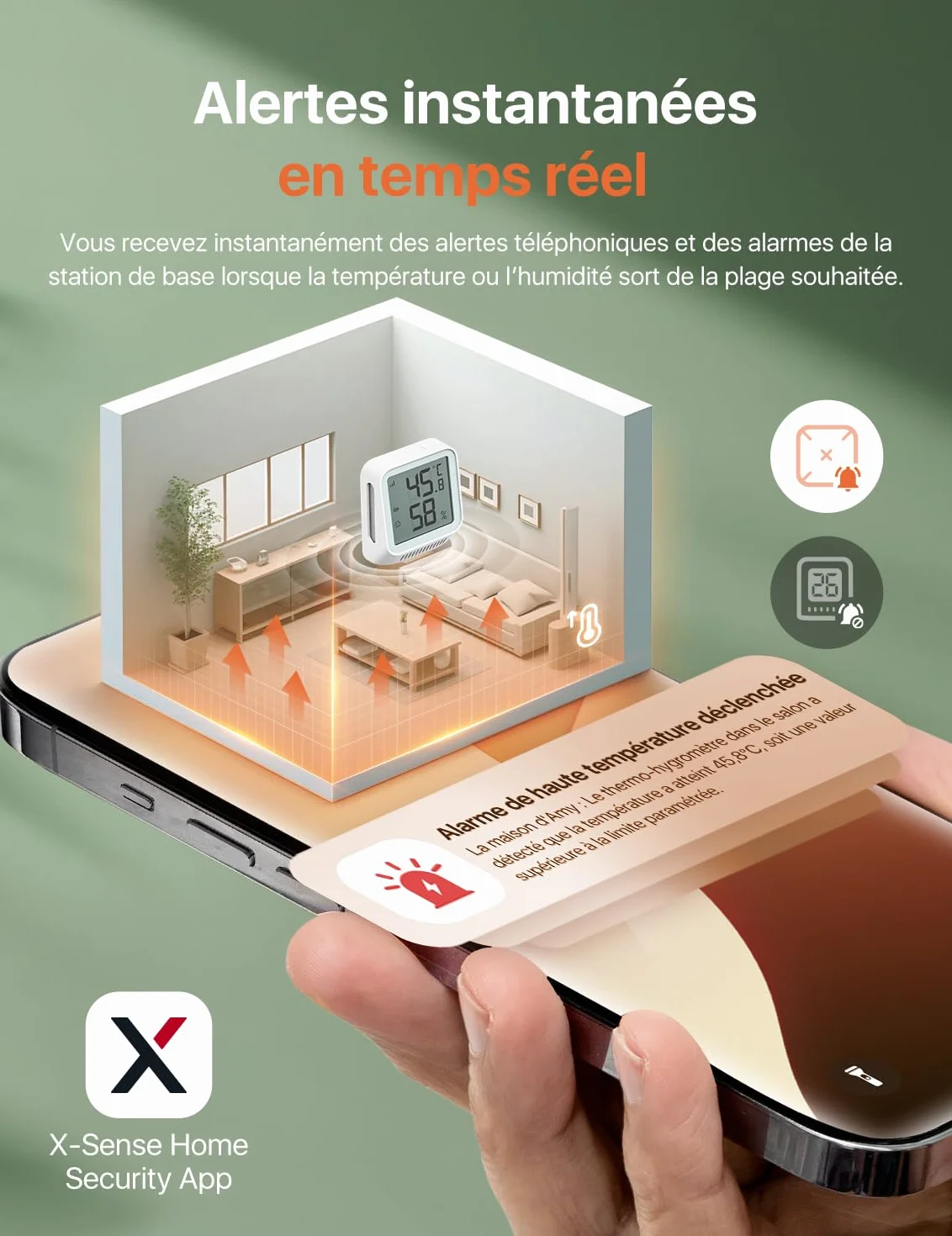 Thermomètre Hygromètre Intérieur Connecté X-Sense STH0A41 Compatible Alexa