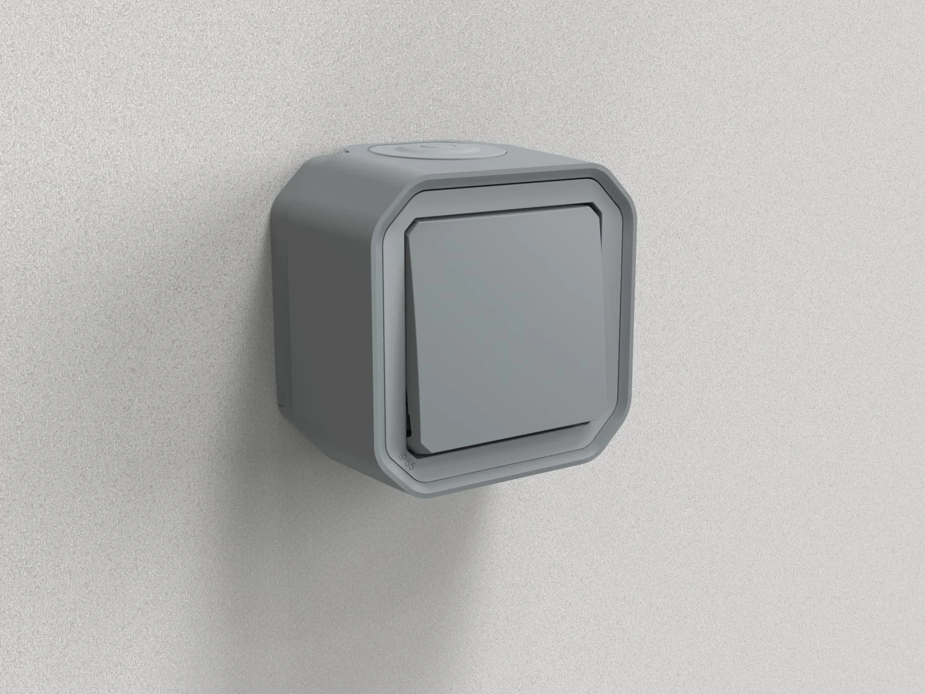 LEGRAND - Interrupteur Mural Etanche Simple ou Va-et-vient 10A Plexo - Commande d'Éclairage Complète Prête à Installer - Pose en Apparent - Fabriqué En France - Gris