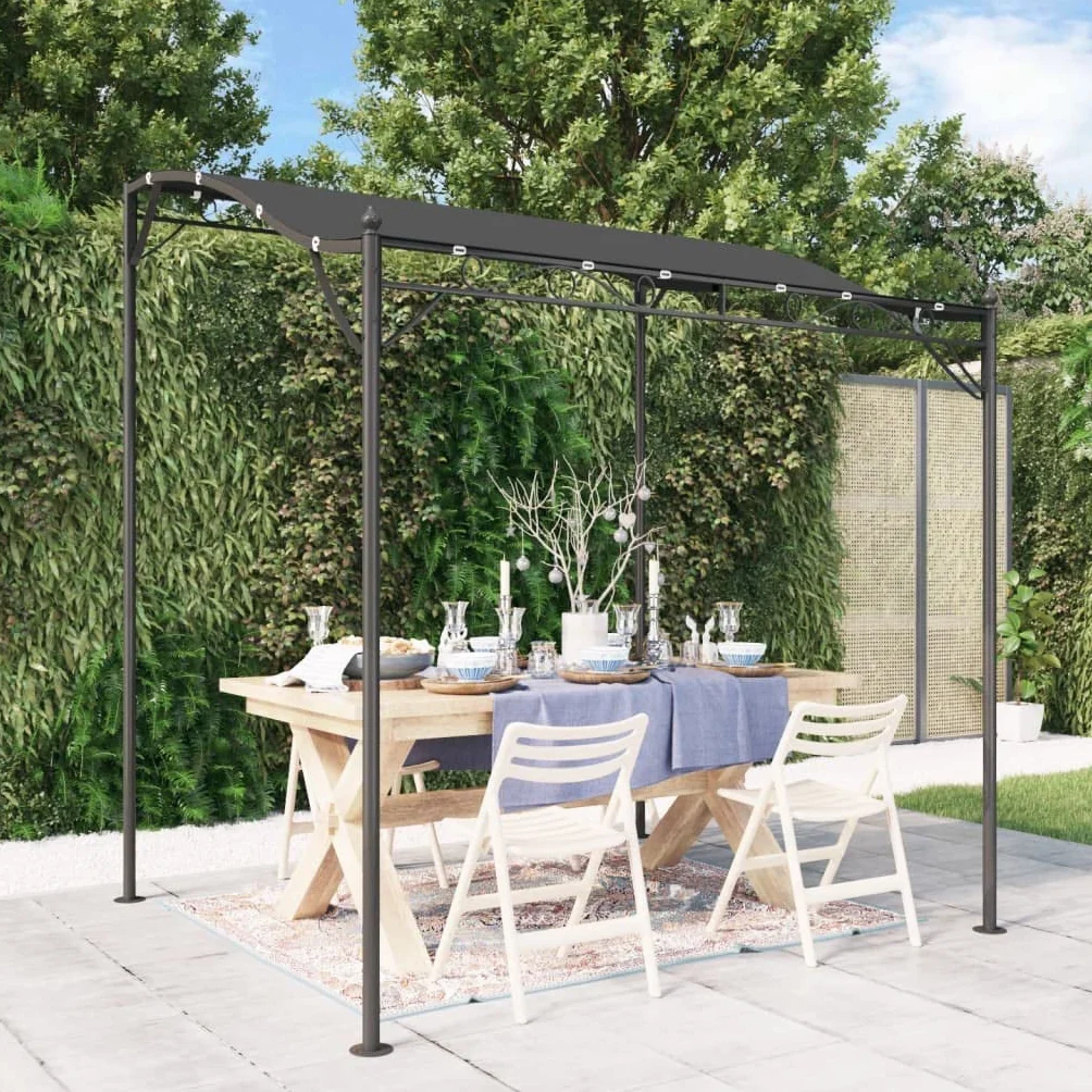 Auvent anthracite 2x2,3 m 180 g/m² tissu acier
