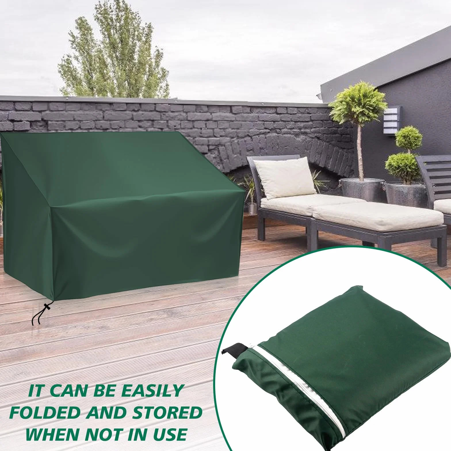 Housse de banc de jardin 2 places 134x66x89 cm imperméable protection extérieure