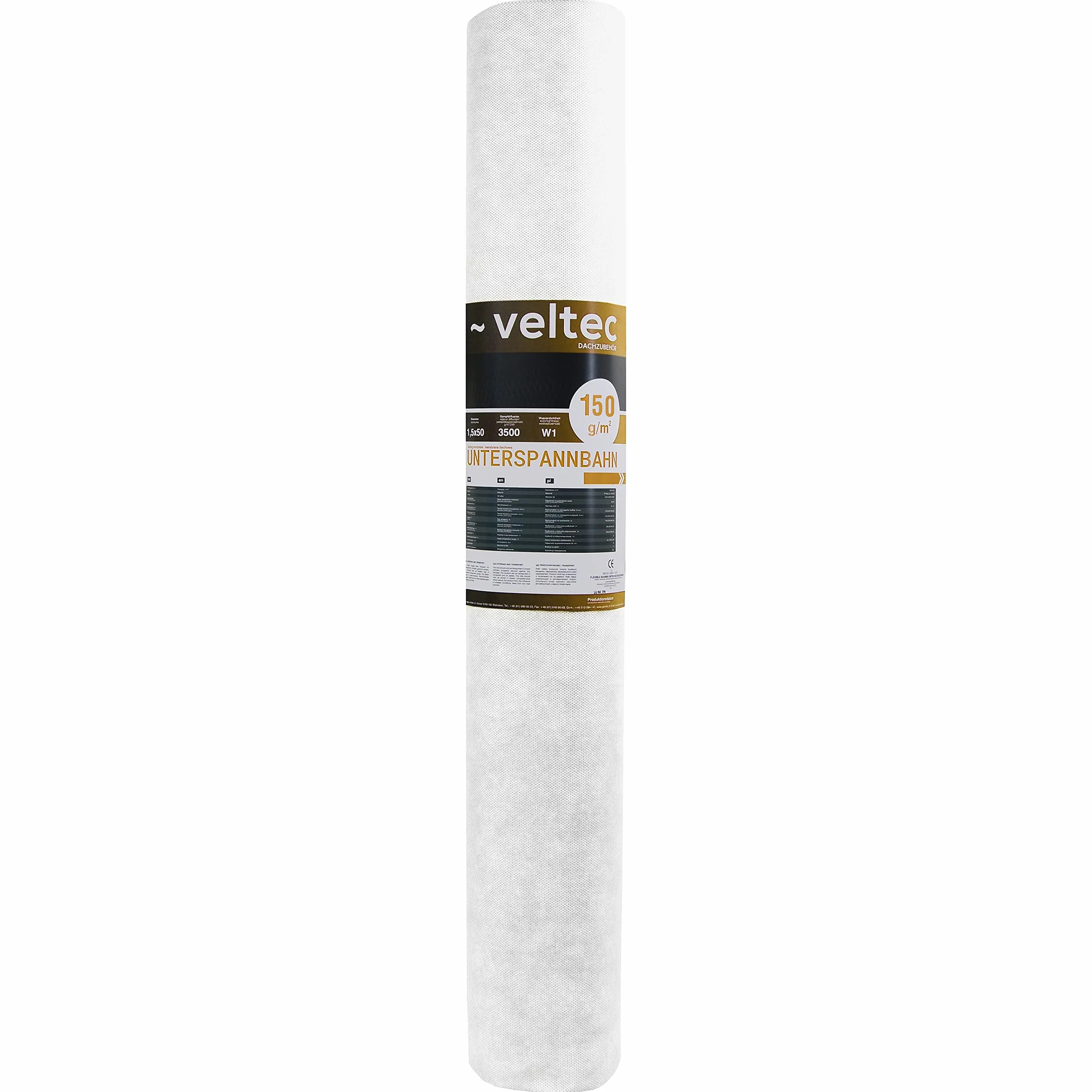 ARZER Lé de sous-toiture Écran de sous-toiture veltec Strong SD=0,03m 150g/m2 (75m2) /3-Couches