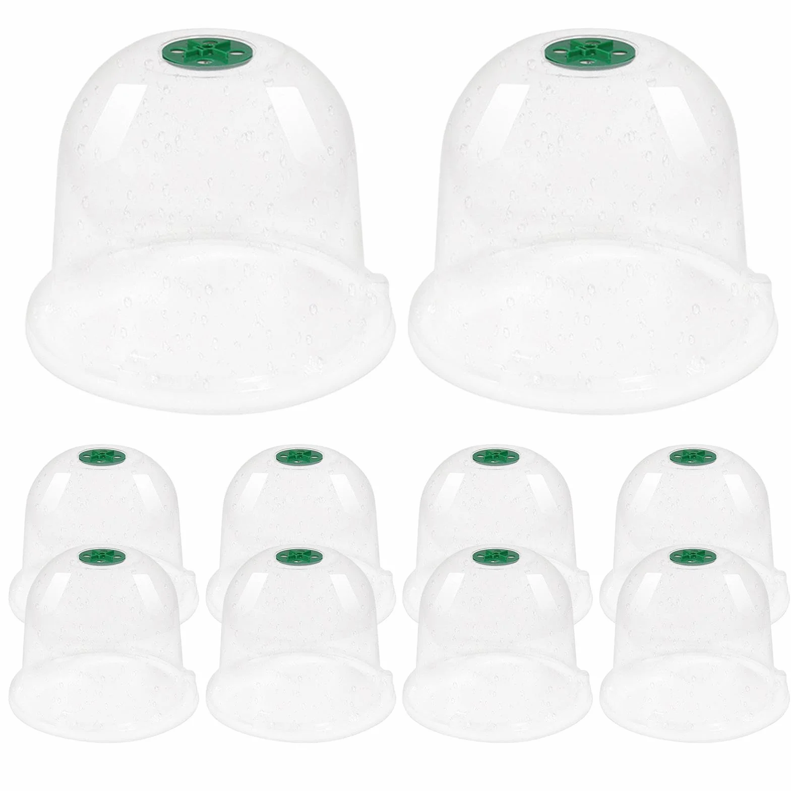 Zankie 10 Pièces Cloche pour Plantes de Jardin 16x18 cm Couvercle Dôme Réutilisable Transparent Humidité Réglable Serre