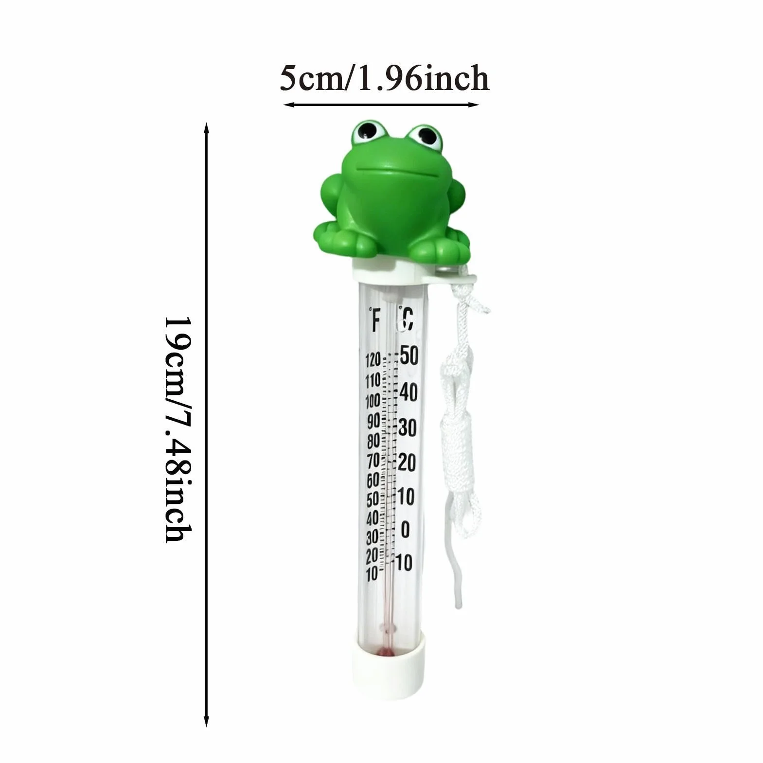 Thermomètre Piscine Grenouille Grand Affichage Flottant Incassable Facile à Lire pour Piscine Spa Bain