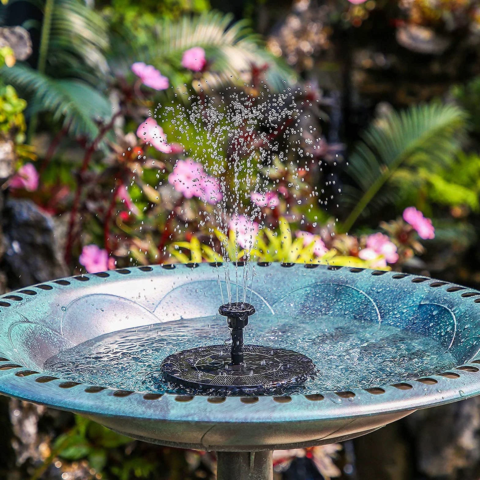 Fontaine Solaire Jet d'Eau Flottant Pompe Extérieure pour Bassin Jardin Piscine