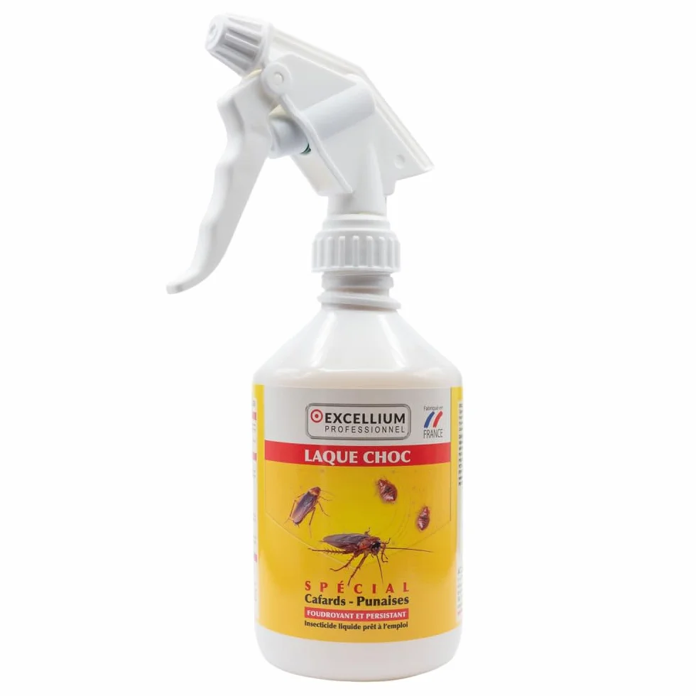 Excellium Laque Choc Insecticide Spécial Cafards et Punaises Spray Prêt à l'Emploi 500 ml