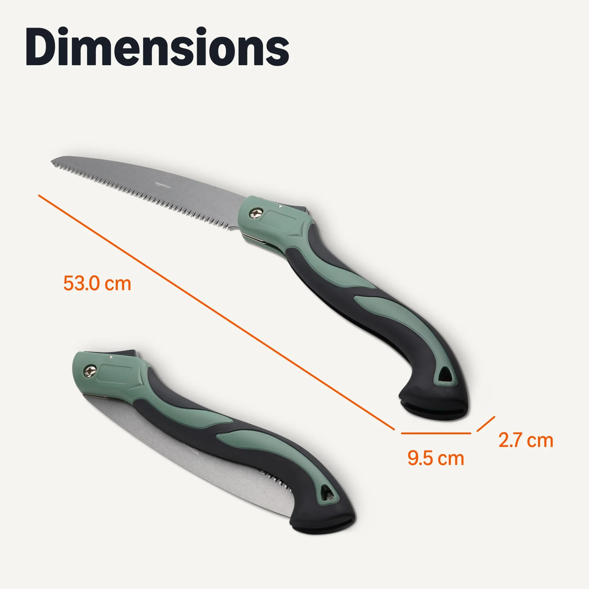 Amazon Basics – Scie d'Élagage, Lame Pliante de 25,1cm