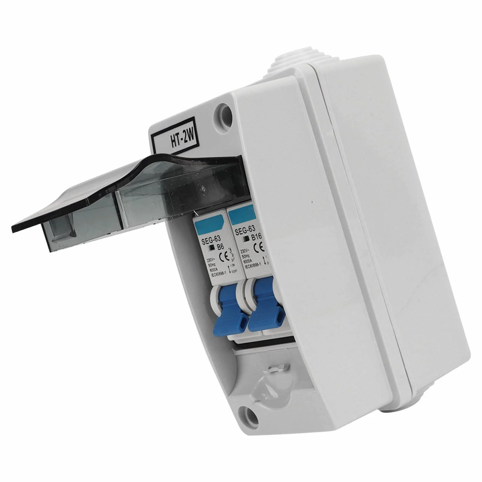 Disjoncteur Miniature MCB à 2 Pôles, Boîte de Distribution D'énergie 230V 6A 16A, Coque en Plastique Ignifuge 6000A, capacité de Rupture élevée
