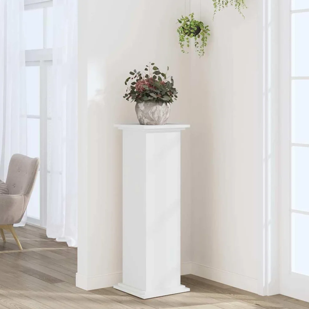 vidaXL Support pour Plantes Blanc 33x33x100 cm Bois d'ingénierie
