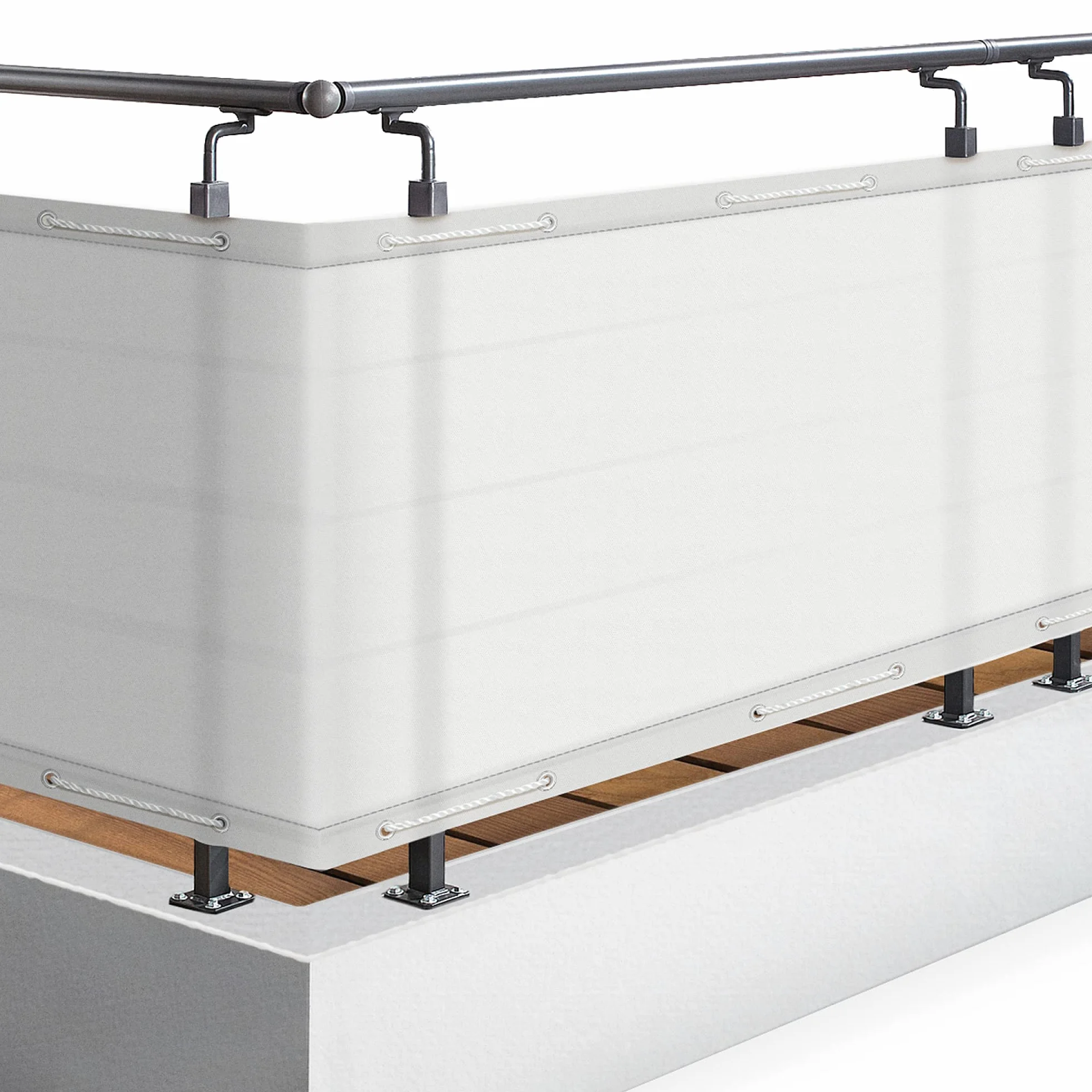 Sol Royal Brise Vue Balcon Extérieur PES SolVision PB2 90x300 cm Blanc Protection UV 160 g/m²