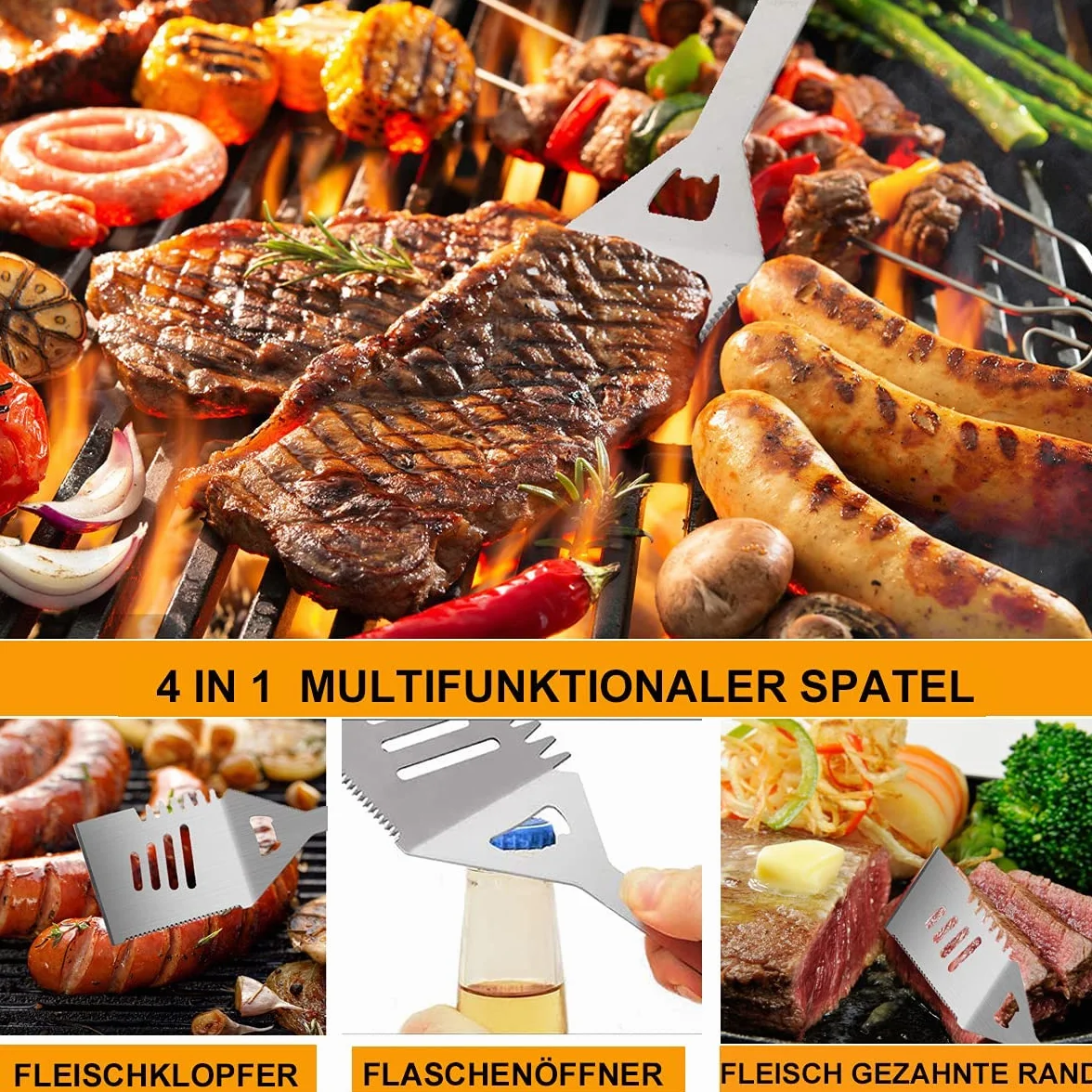 MUJUZE Accessoires Barbecue Cadeau Kit Ustensiles Barbecue en Acier Inoxydable Très épais