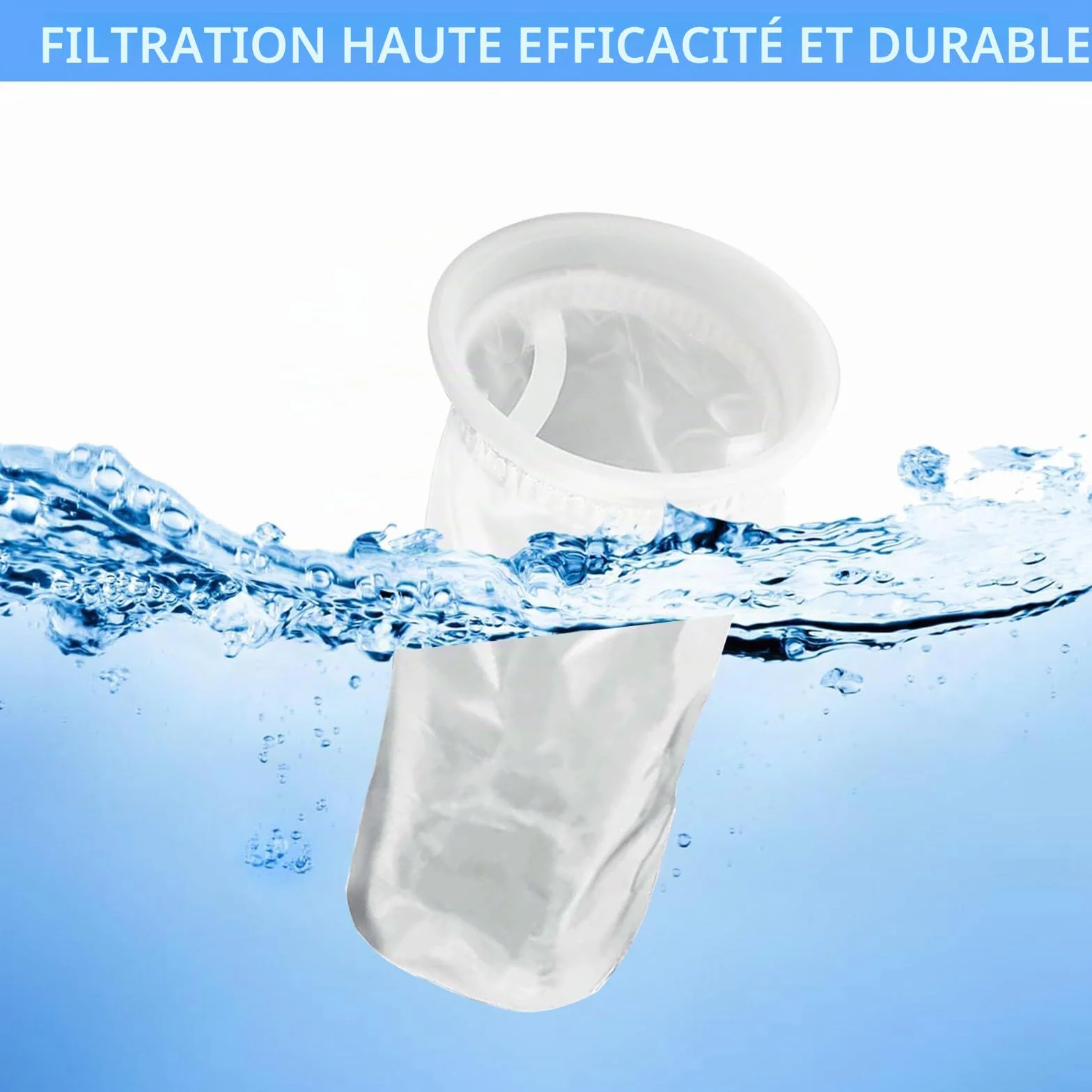 Filtre IBC en Nylon 6 Pièces Lavable, Filtres de Couvercle en Maille pour Réservoirs d'Eau de Pluie