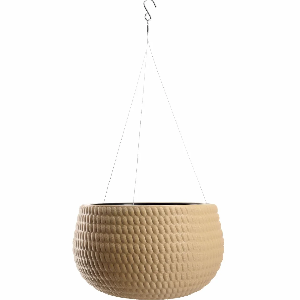 KADAX Pot Suspendu 32 cm Beige avec Chaîne et Crochet pour Plantes Grimpantes