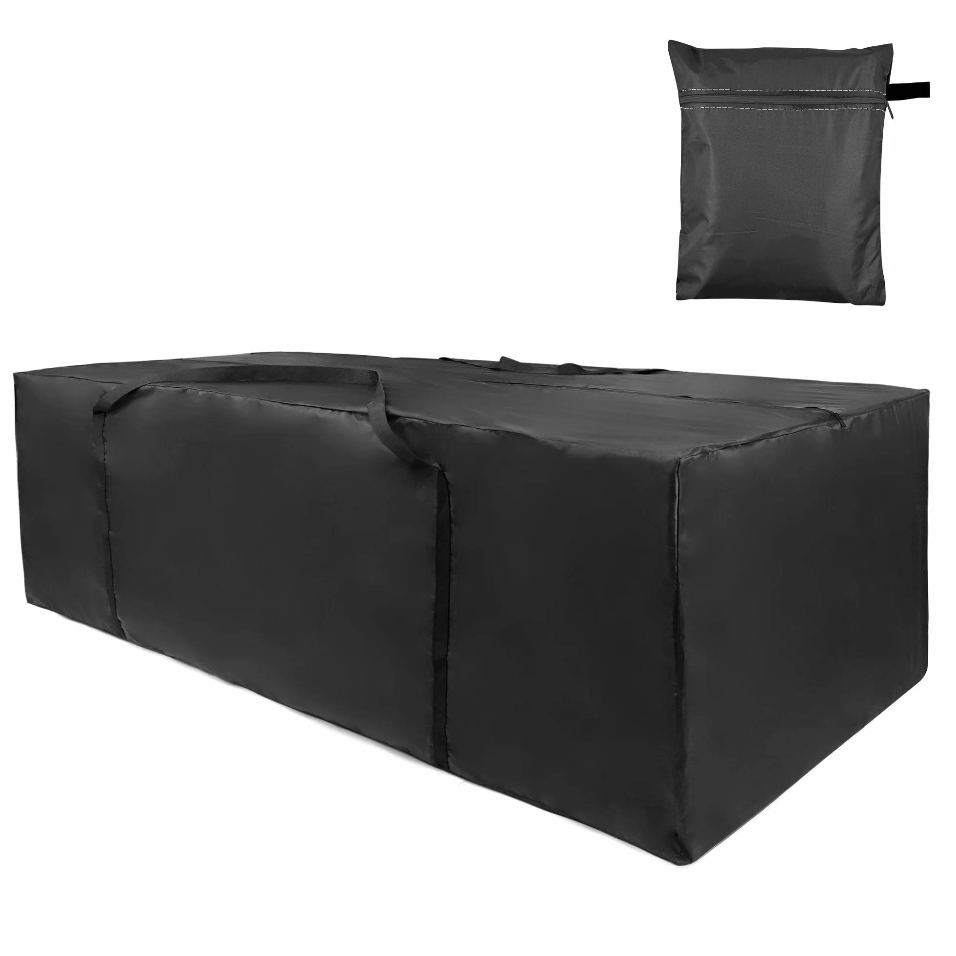 Sac de rangement coussins meubles jardin Oxford imperméable anti-UV anti-déchirures 173x76x51 cm Noir