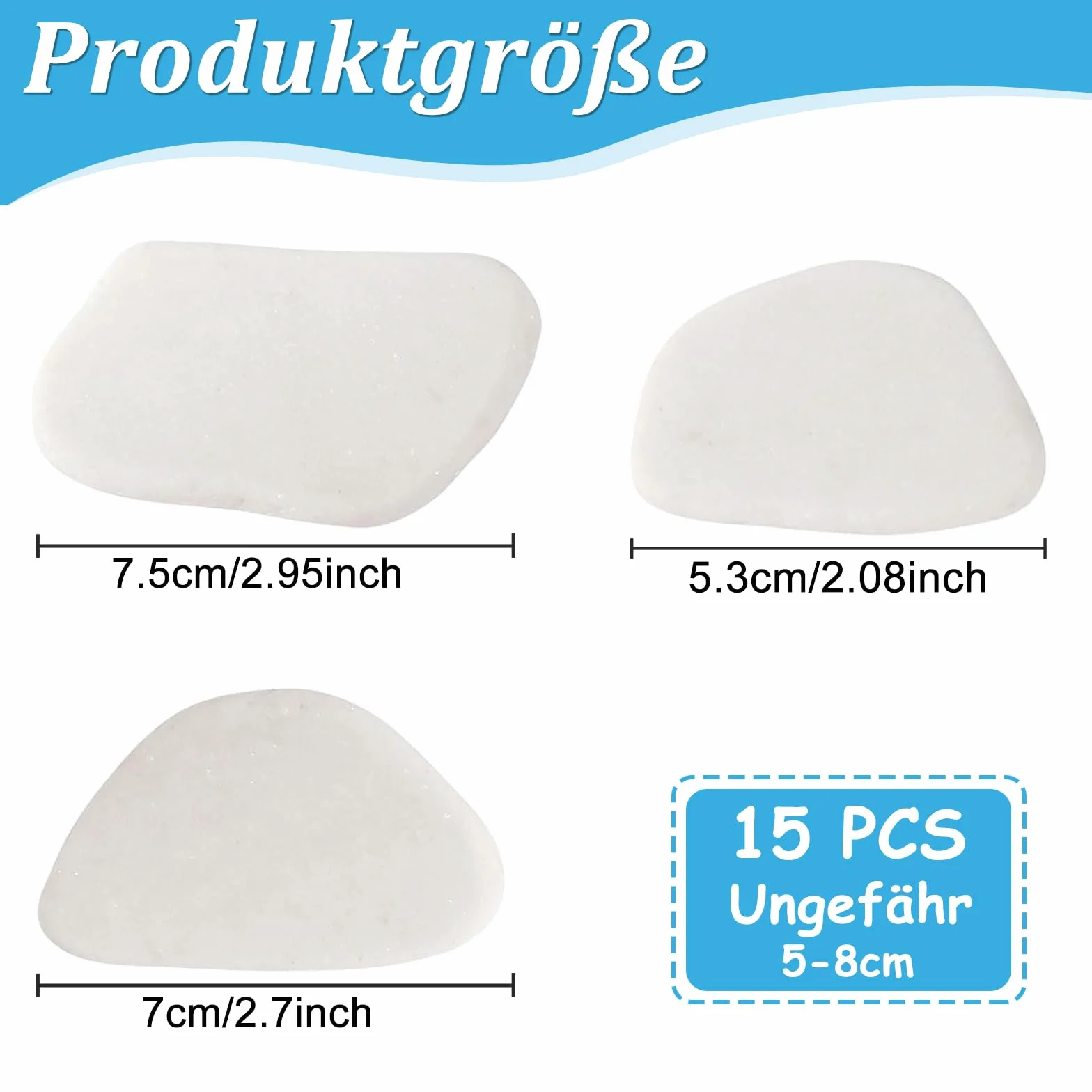 Pierres à peindre 15 pièces 5-8 cm galets blancs lisses décoratifs jardin bricolage