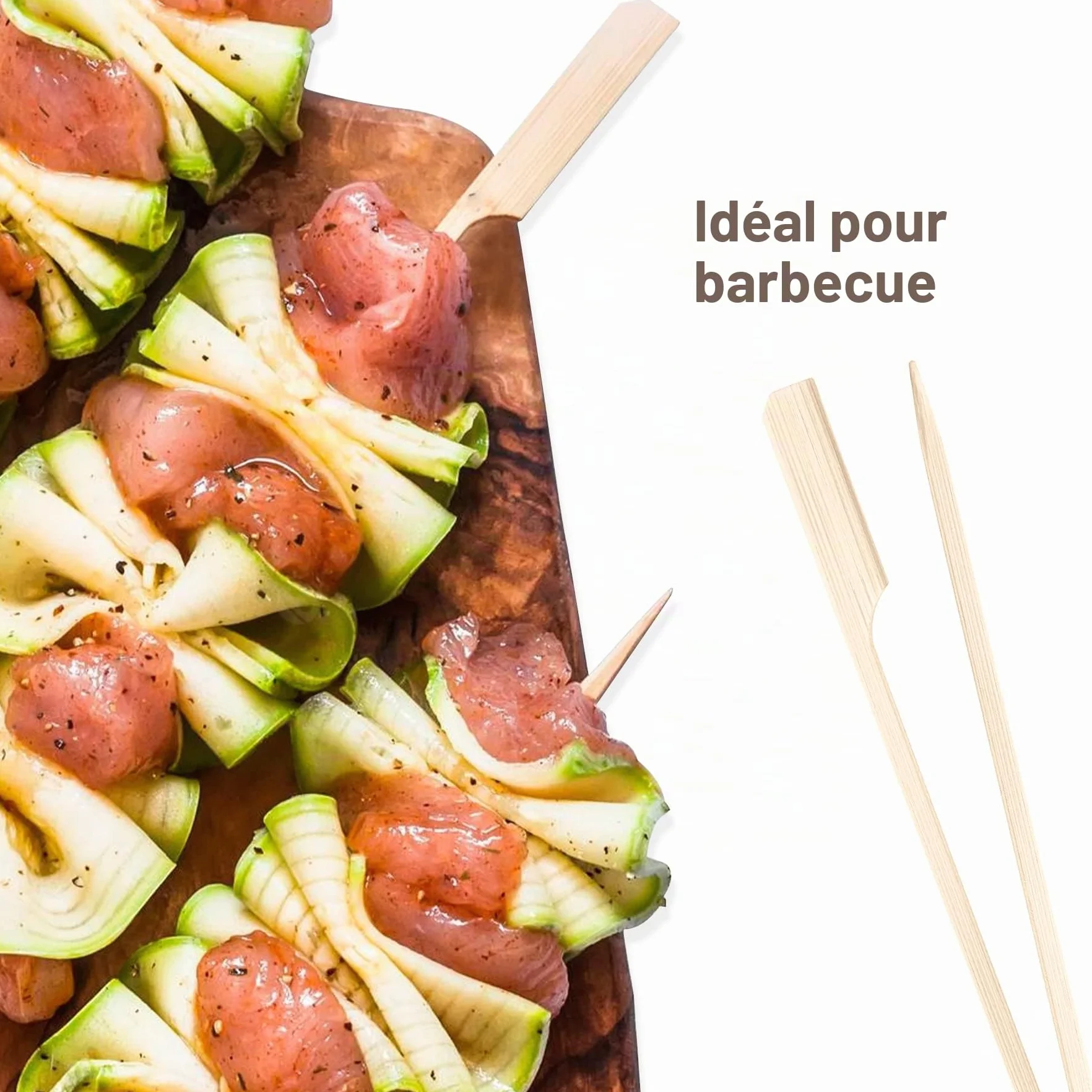 Brochettes en Bambou pour Barbecue 50 Pièces Tailles 12-25cm