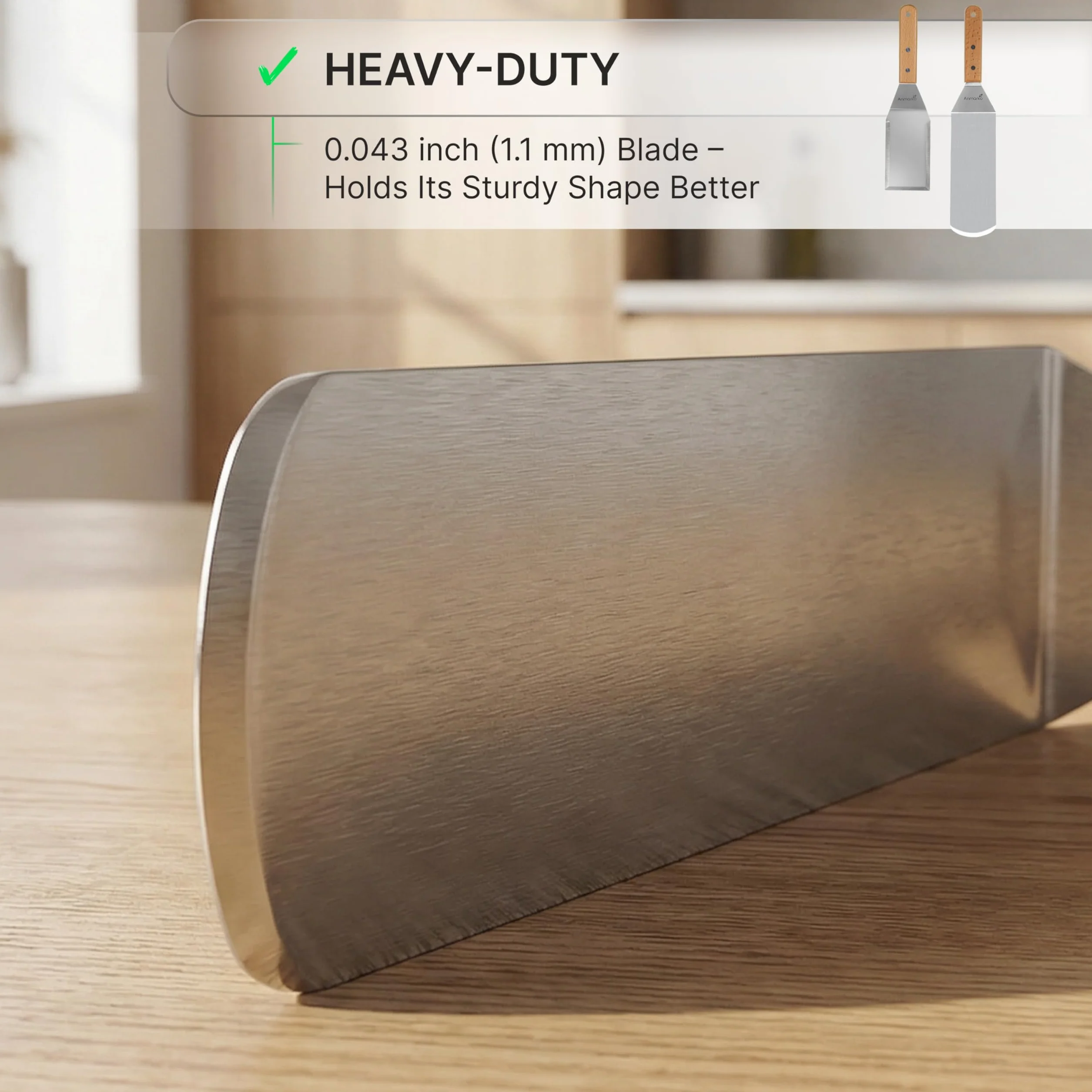 Spatule en métal acier inoxydable pour plaque de cuisson Teppanyaki, gril et barbecue