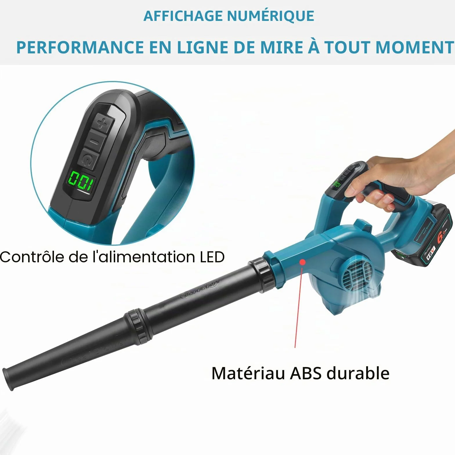 Waitley Souffleur sans Fils 18V pour Batterie Makita Jardin Entrée