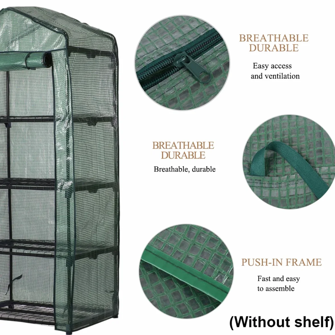 Housse Serre de Jardin PVC Renforcé 160x70x50 cm pour Légumes Plantes Intérieur Extérieur