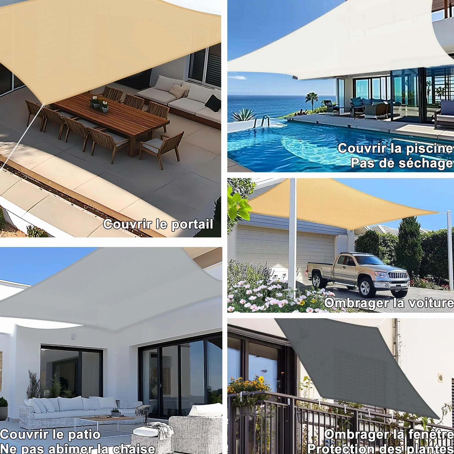 SUNNY GUARD Voile d'ombrage Triangulaire 3x3x4.25m Imperméable UV Protection Gris Anthracite