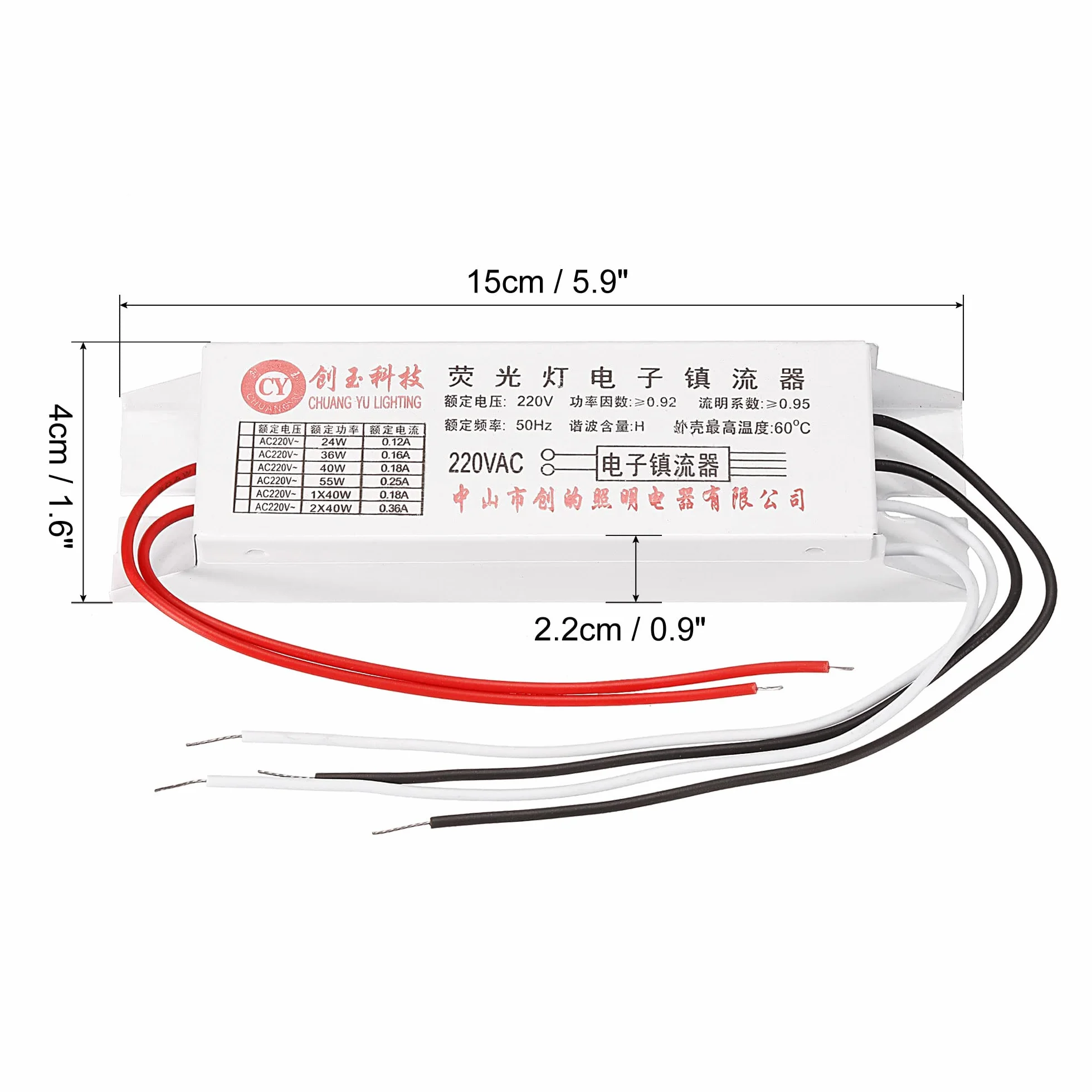 PATIKIL 6x2x1" Électronique Ballast, 220V AC 22/40-Watt H Type Fluorescent Lampe Universel Ballast Tube Instant Démarrer, Blanc
