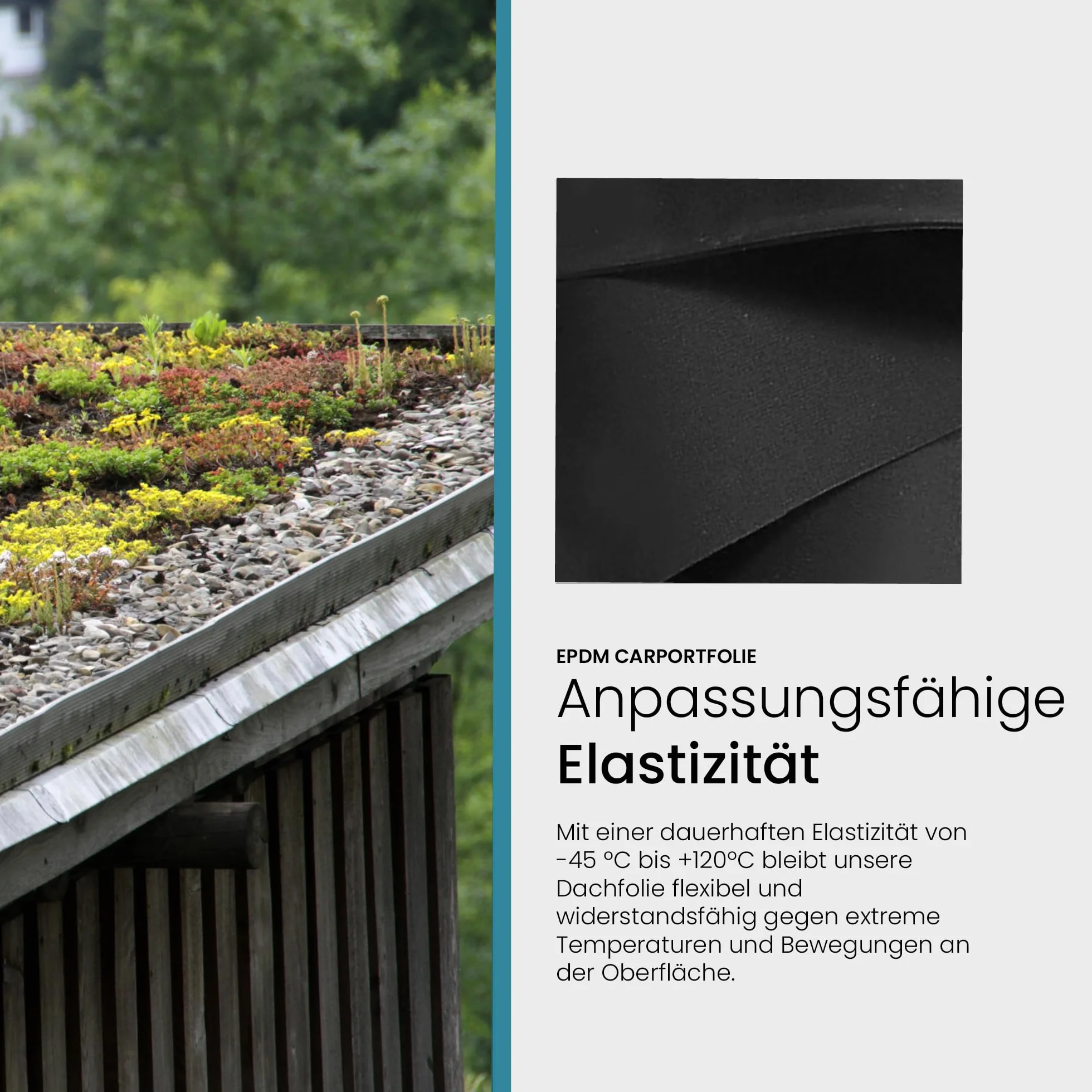 Membrane EPDM étanche 1,5 mm 3,05 m x 3 m noir pour toit abris de jardin carports