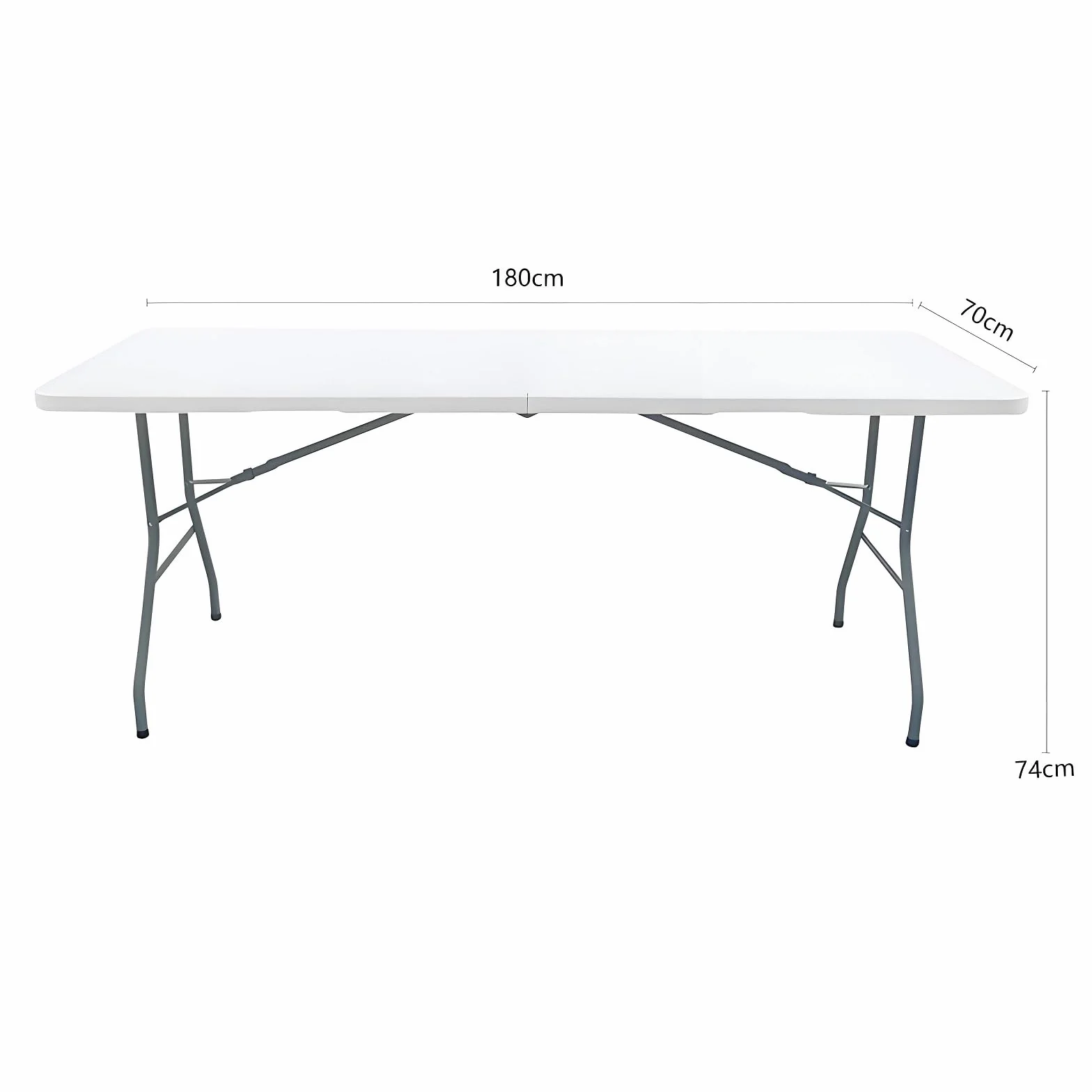 Table Pliante Exterieur 180cm Rectangulaire Jardin Camping Pique-Nique Blanc