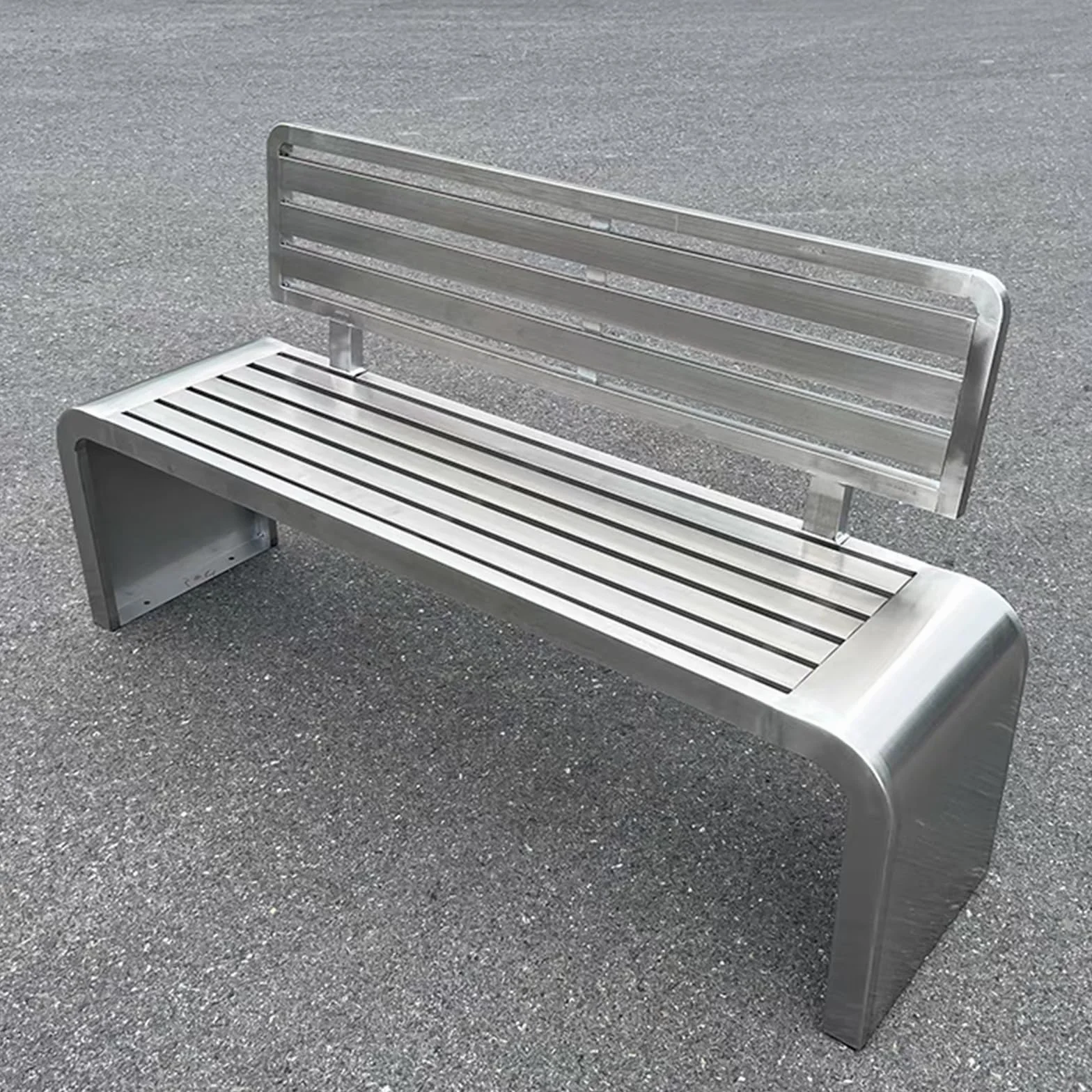 Banc de Jardin 2-3 Places, Banc d'extérieur en Acier Inoxydable avec dossiers, 150cm