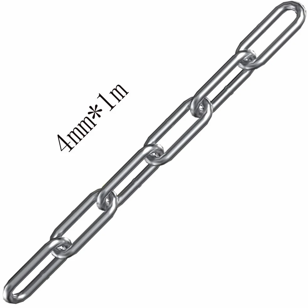 Chaîne en Acier Inoxydable 304 Solide et Robuste Avec Maillons Soudés en Acier pour clôture, Promenade et Chaîne de Chien, Chaîne De Séchage, Charge Maximale de 200KG, 4mm - 1 Mètre