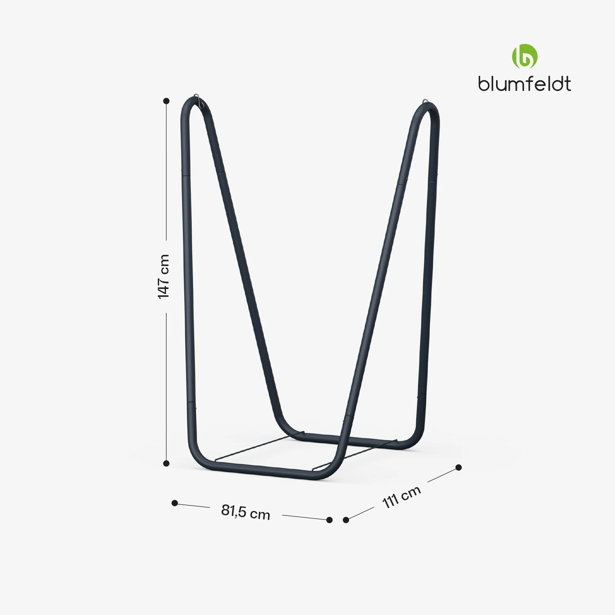 Blumfeldt Support de hamac transat Jardin extérieur Acier Enduit antirouille 160 kg