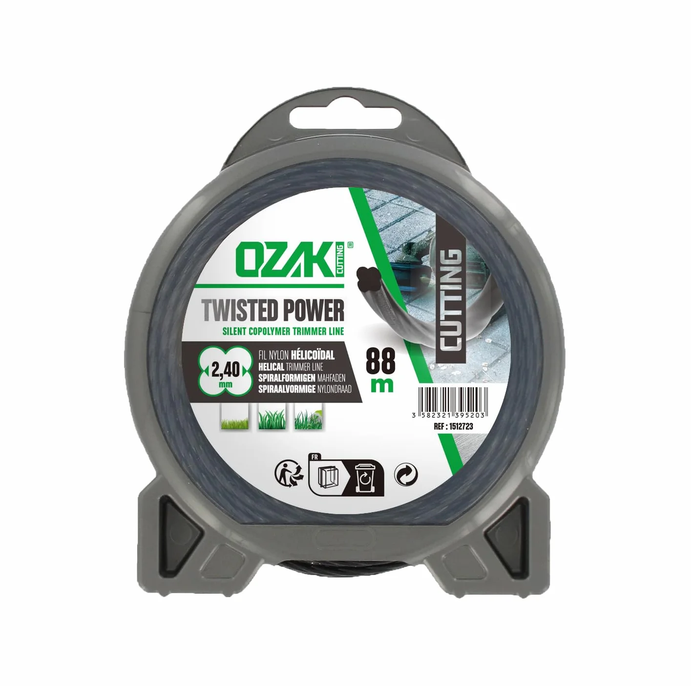 Fil Nylon Hélicoïdal TWISTED POWER SILENT LINE OZAKI Ø 2,4mm L 88m Aérodynamique