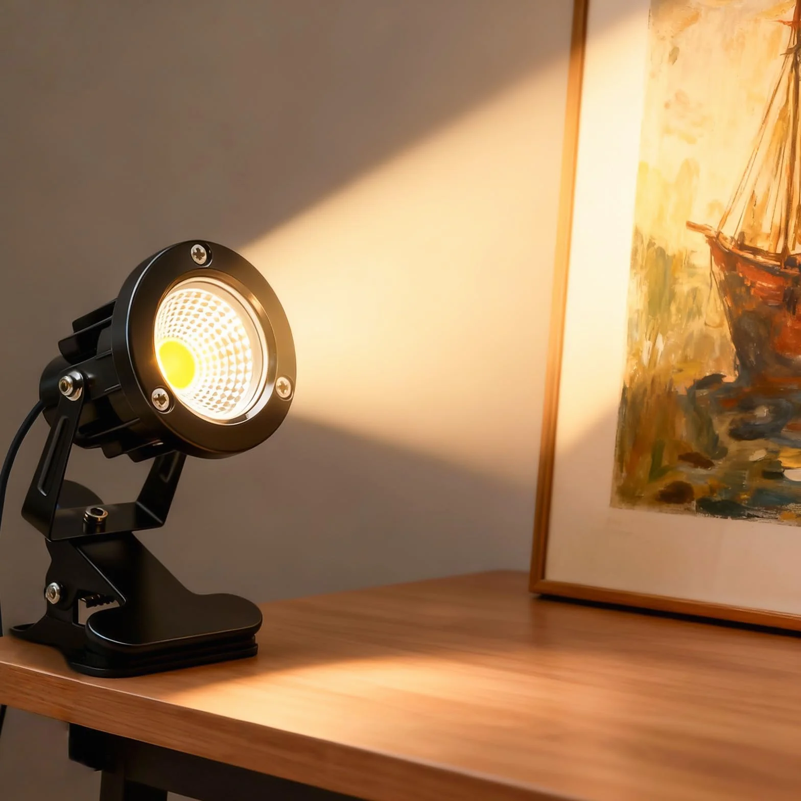 Lot de 2 Spots LED à Pince, Projecteur Étanche pour Jardin avec Prise et Interrupteur