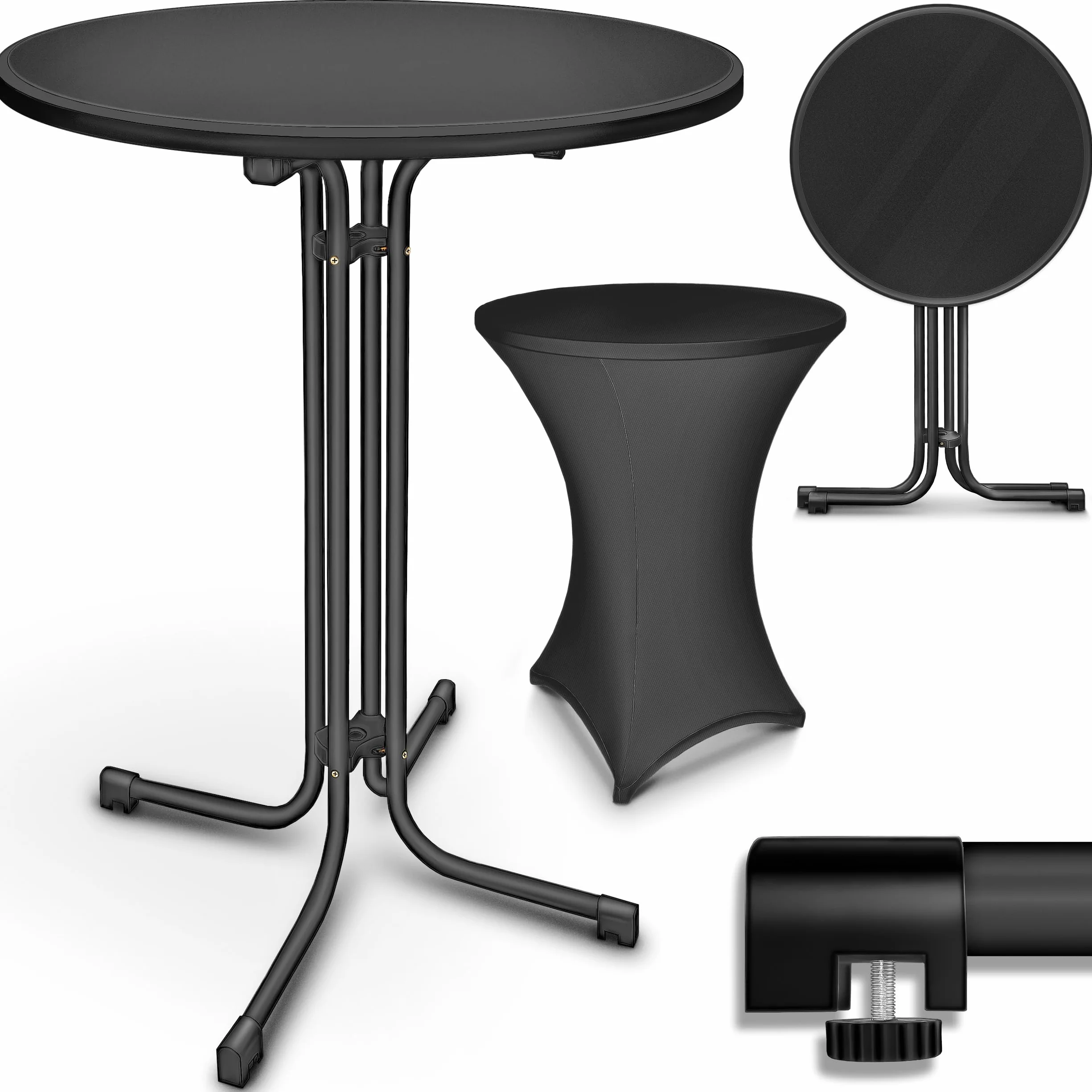 Tillvex Table haute Gastro pliable 70 cm - Table de bistrot ronde résistante aux intempéries