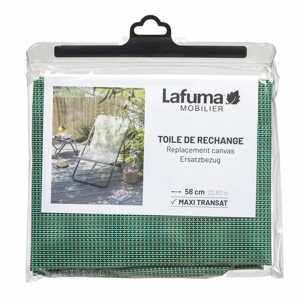 Lafuma Toile Batyline pour Chaise Longue Maxi Transat, 58 cm, Respirable, Chlorophylle