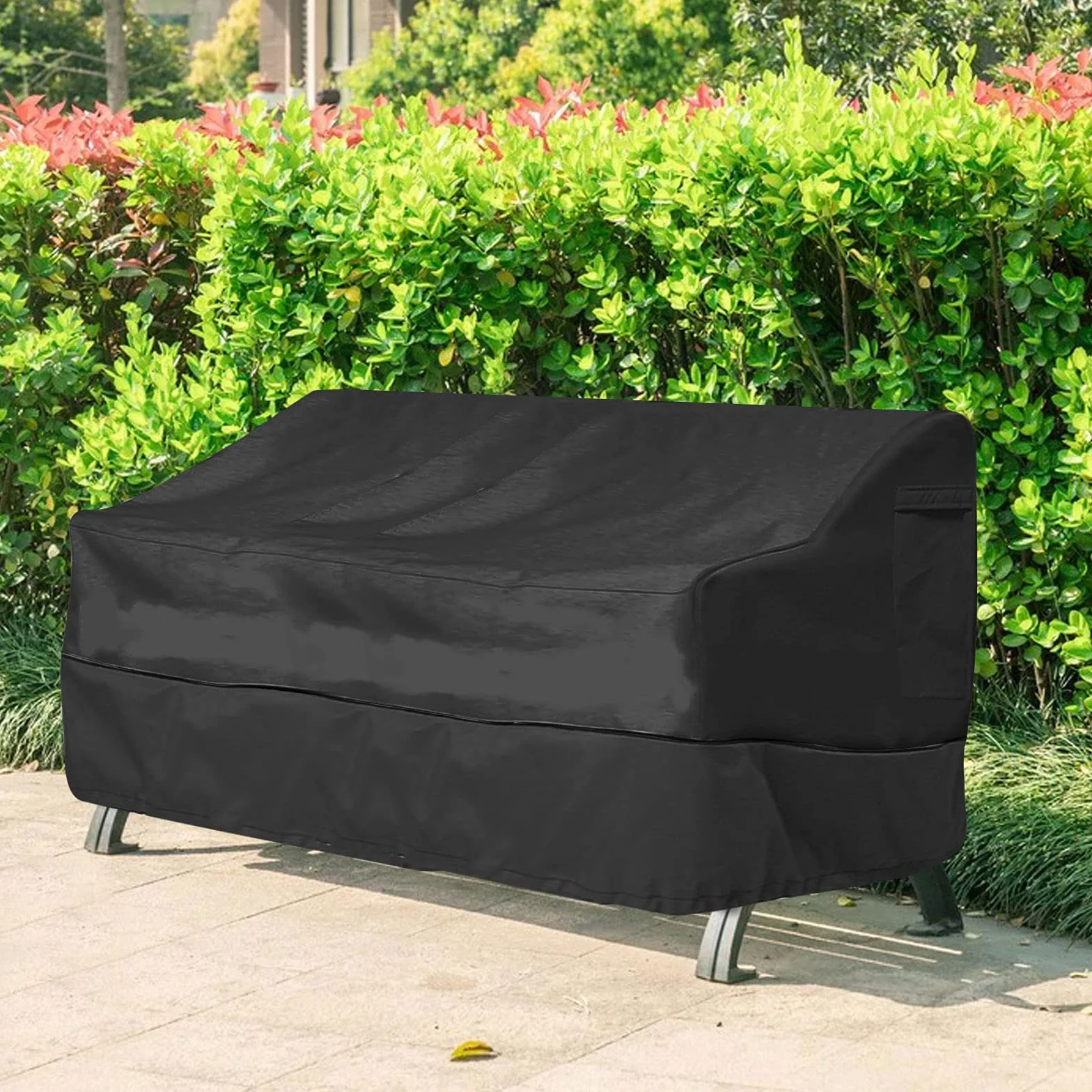 Housse de Protection Canapé Extérieur 210D Oxford Imperméable UV Noir 223x83x84cm