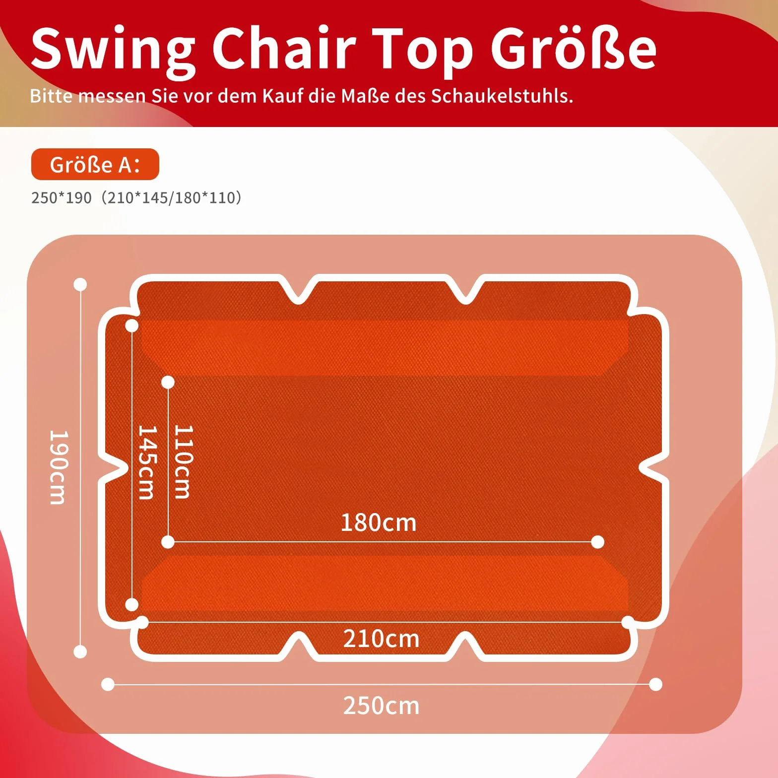 Toit de Rechange pour Balancelle Jardin 210x145cm Imperméable Polyester Orange