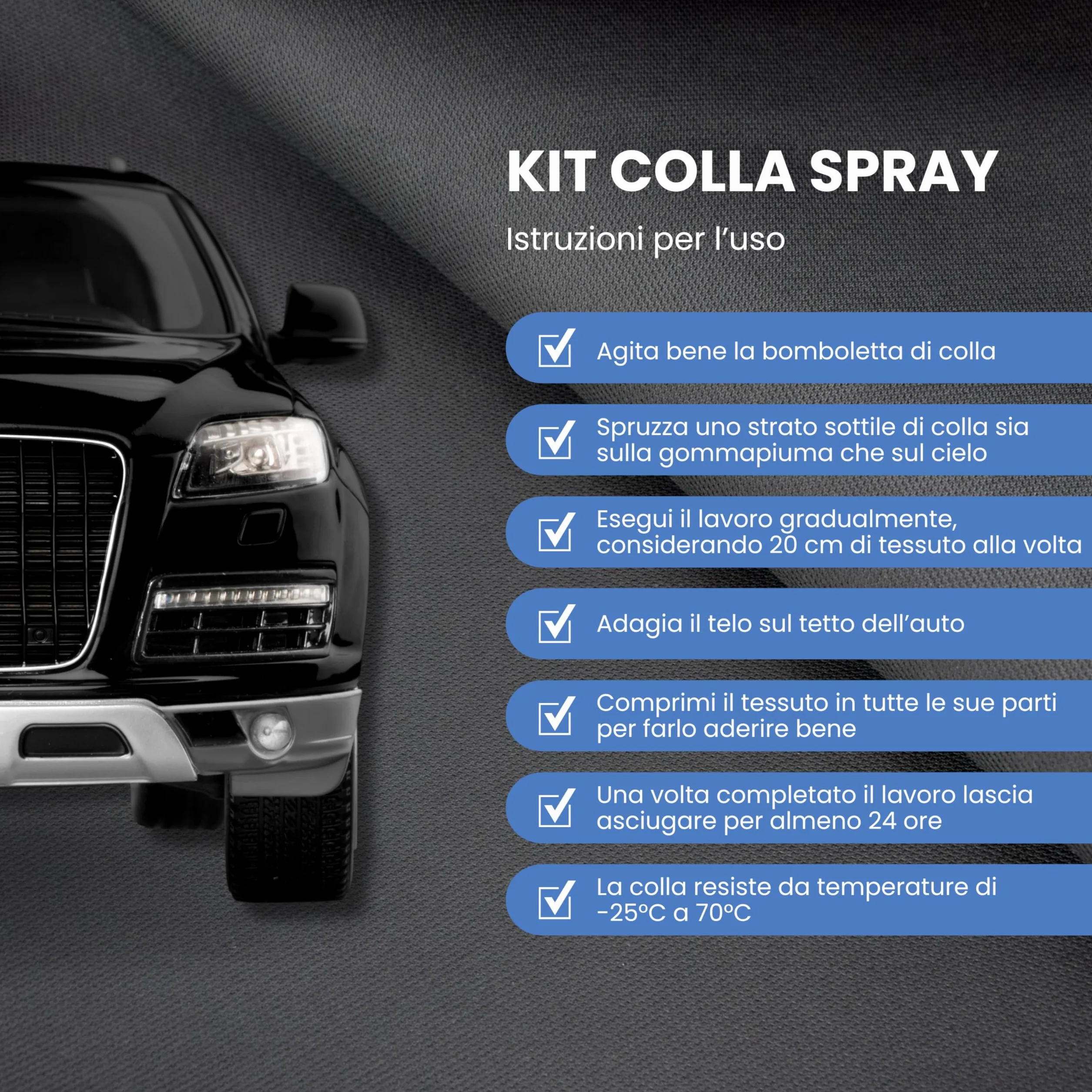 TENDAGGIMANIA Ciel de Toit Voiture Nid d'abeille Kit Tissu + Colle Spray, Ciel Toit Auto Couleur Glace 1450 -Taille 2 MT X 1,5 MT + 1 Colle