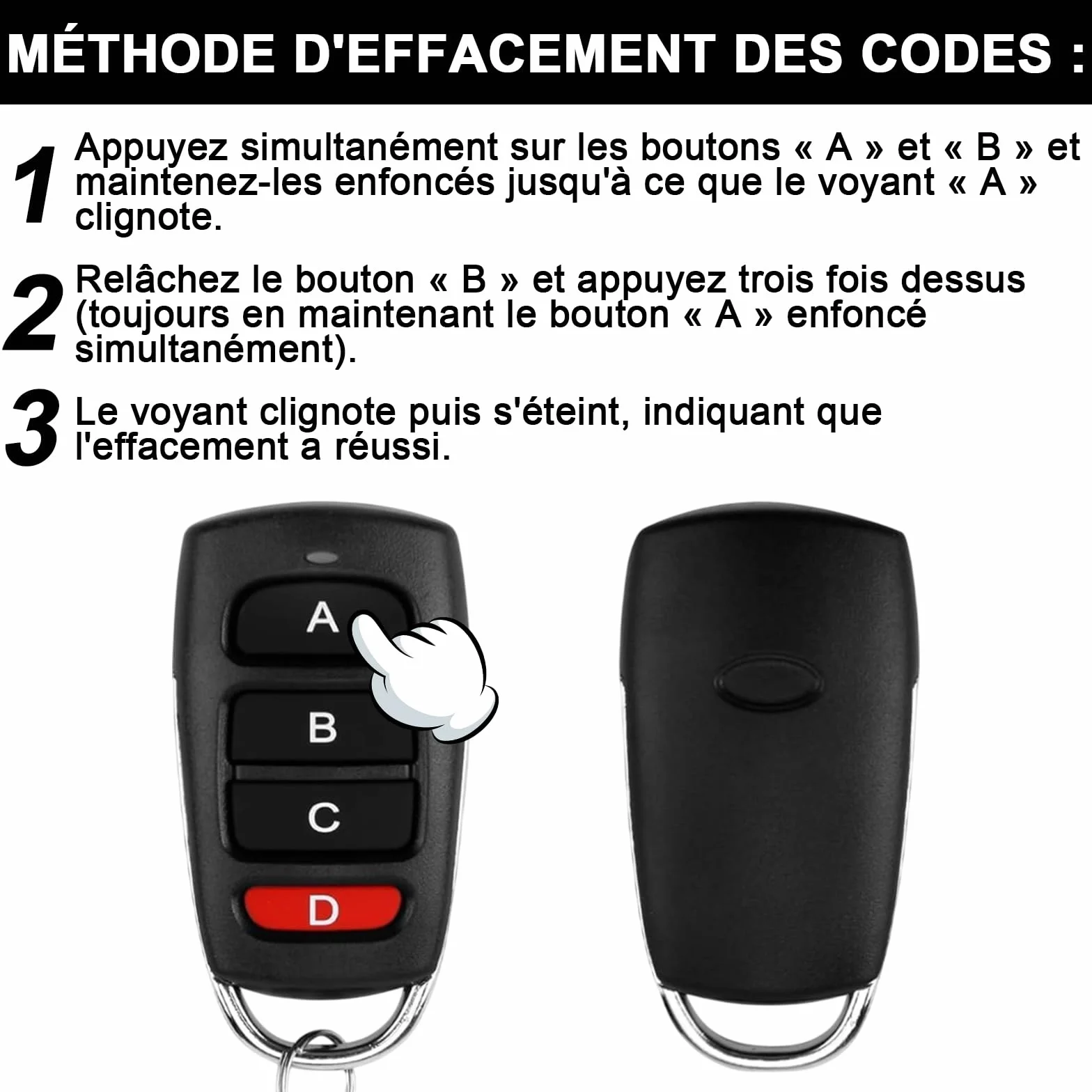 Télécommande universelle pour porte de garage, 433,92 MHz, 433 MHz, 433 MHz, avec porte-clés, pour voitures, portes de garage, portails, interrupteur de volet roulant