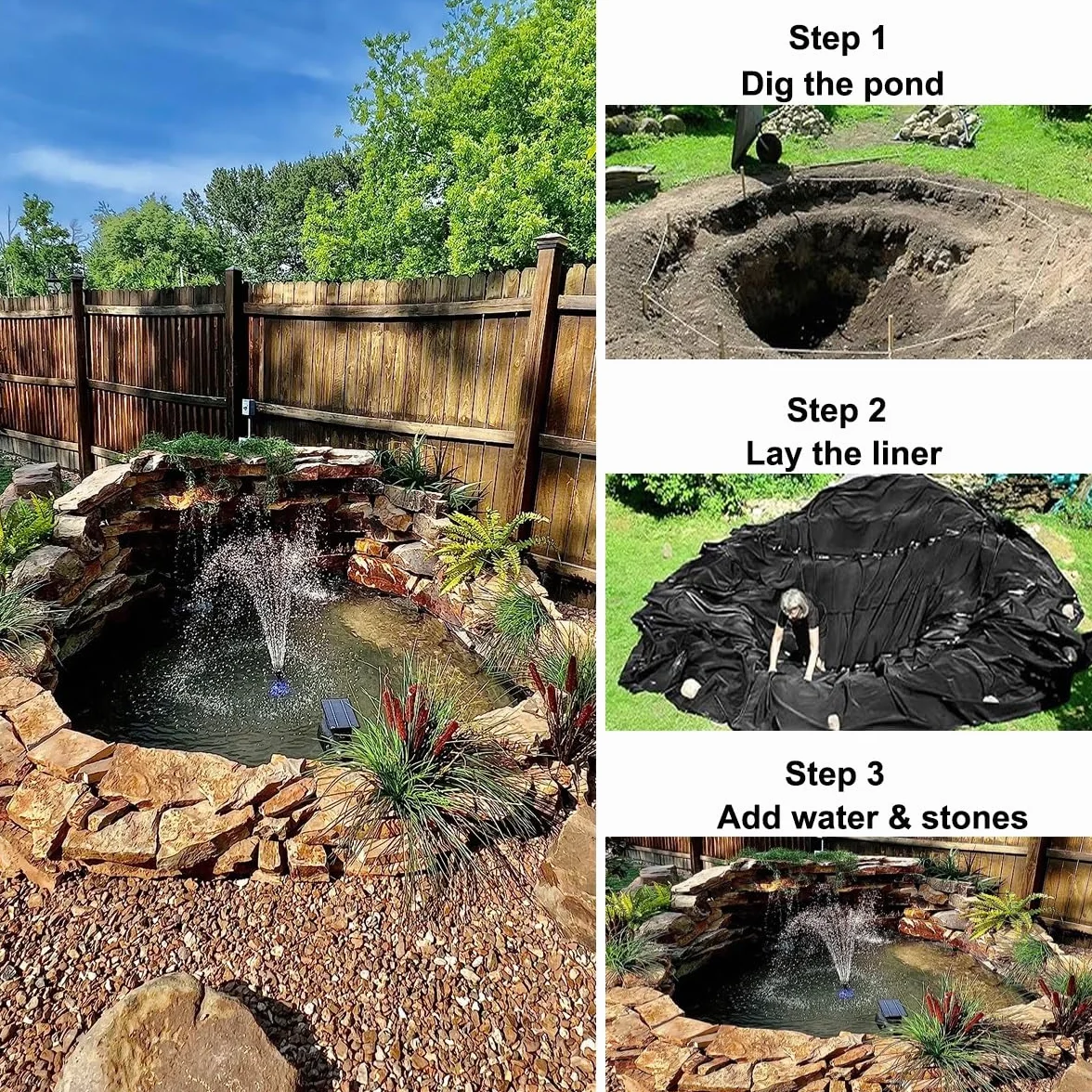 Bâche imperméable polyéthylène haute densité résistant UV 0,12 mm pour étang jardin