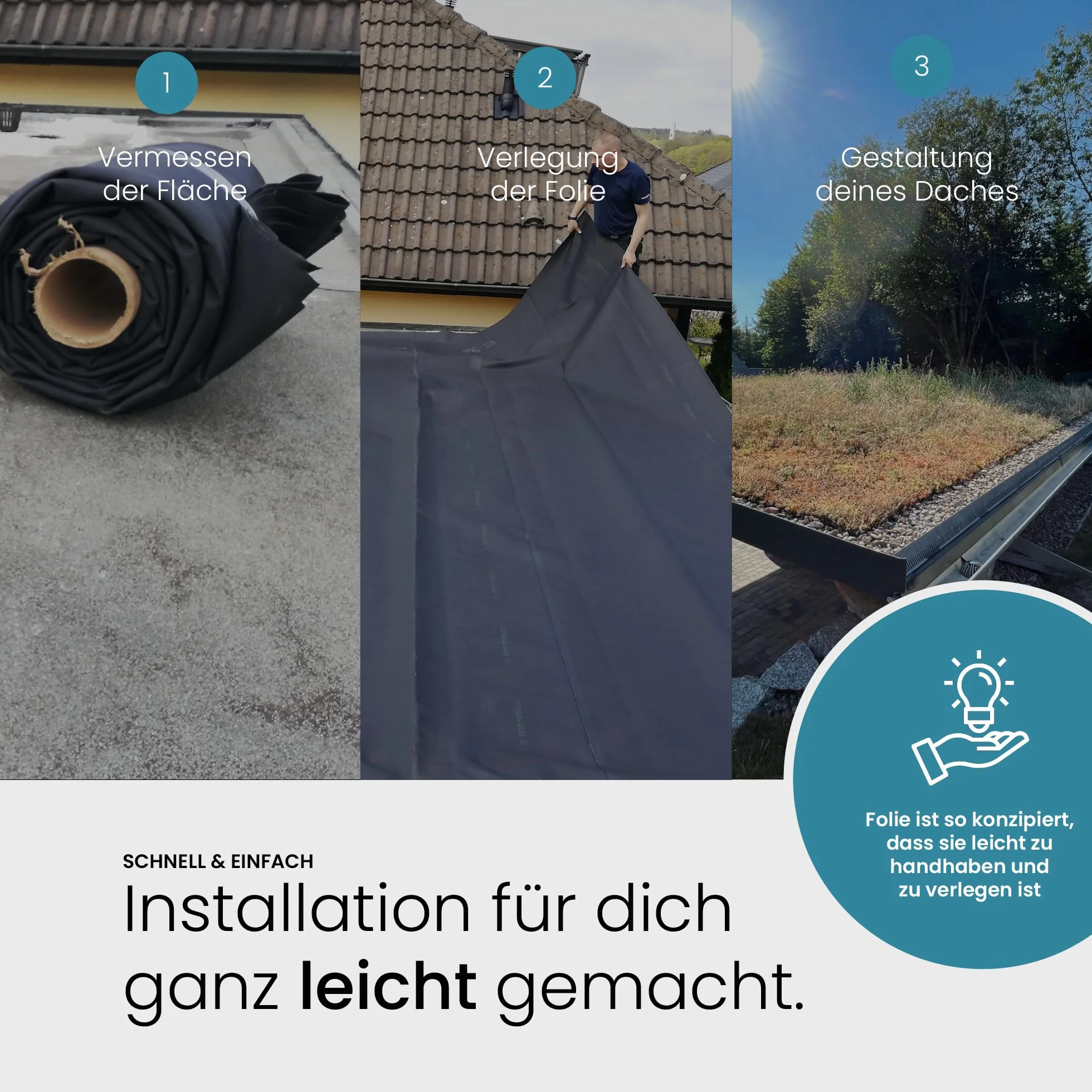 Membrane EPDM étanche 1,5 mm 3,05 m x 3 m noir pour toit abris de jardin carports